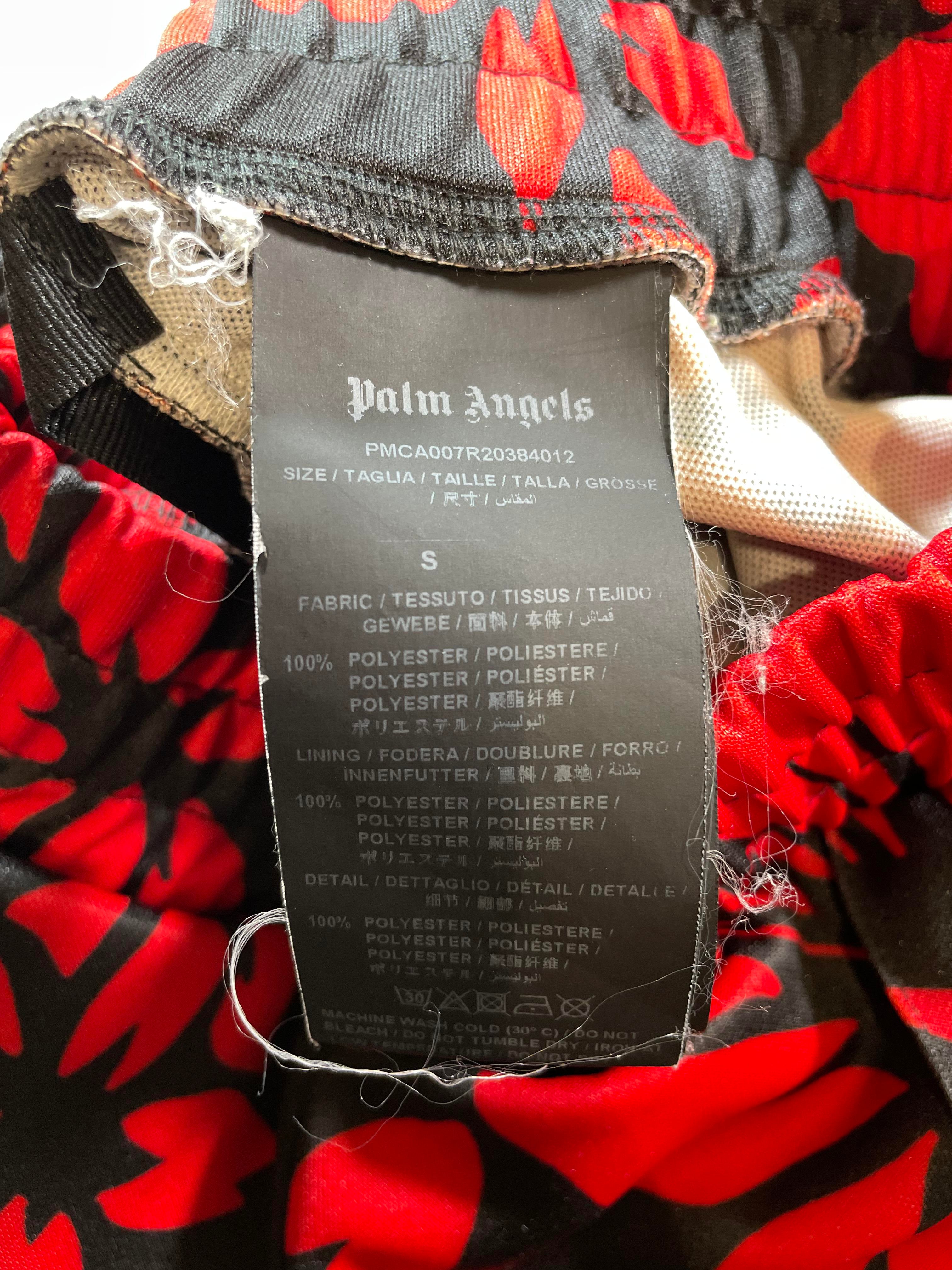 Palm Angels Floral Stripe Black & Red Track Pants