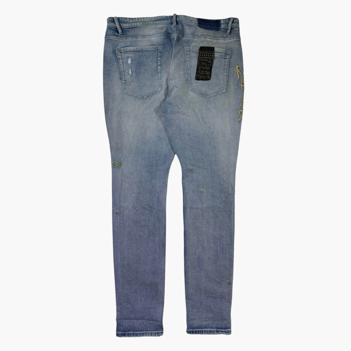 Ksubi Gold Embroidered Light Wash Jeans