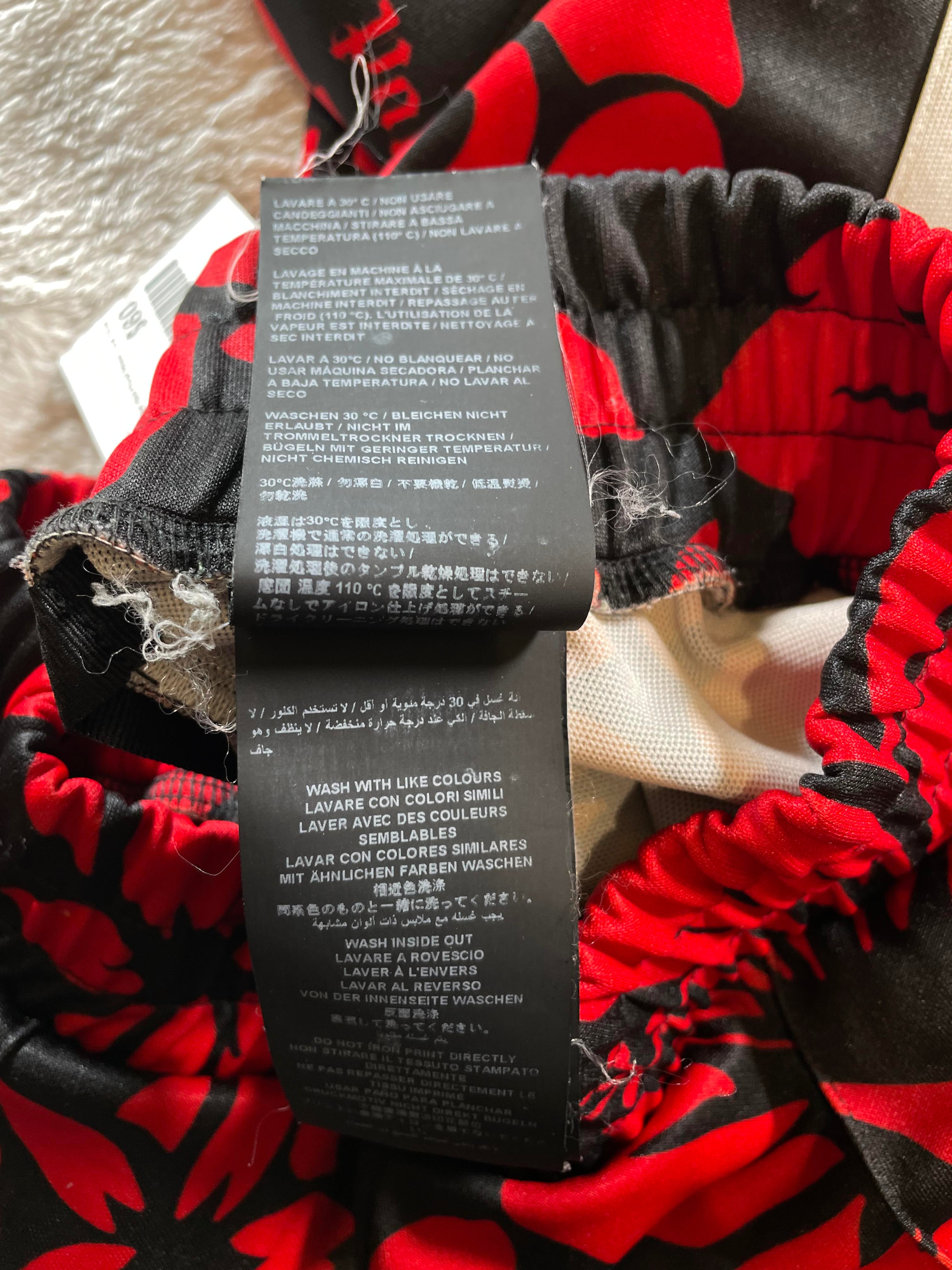 Palm Angels Floral Stripe Black & Red Track Pants