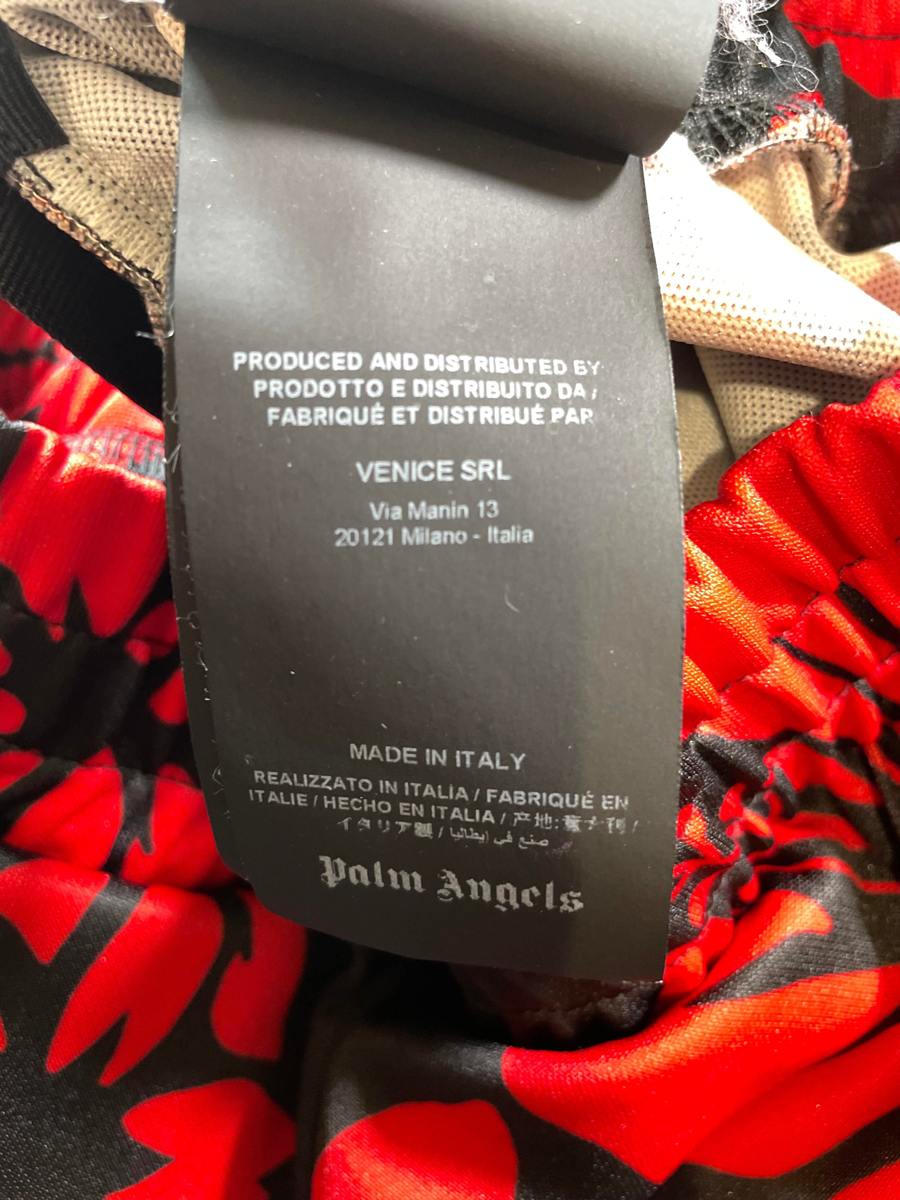Palm Angels Floral Stripe Black & Red Track Pants