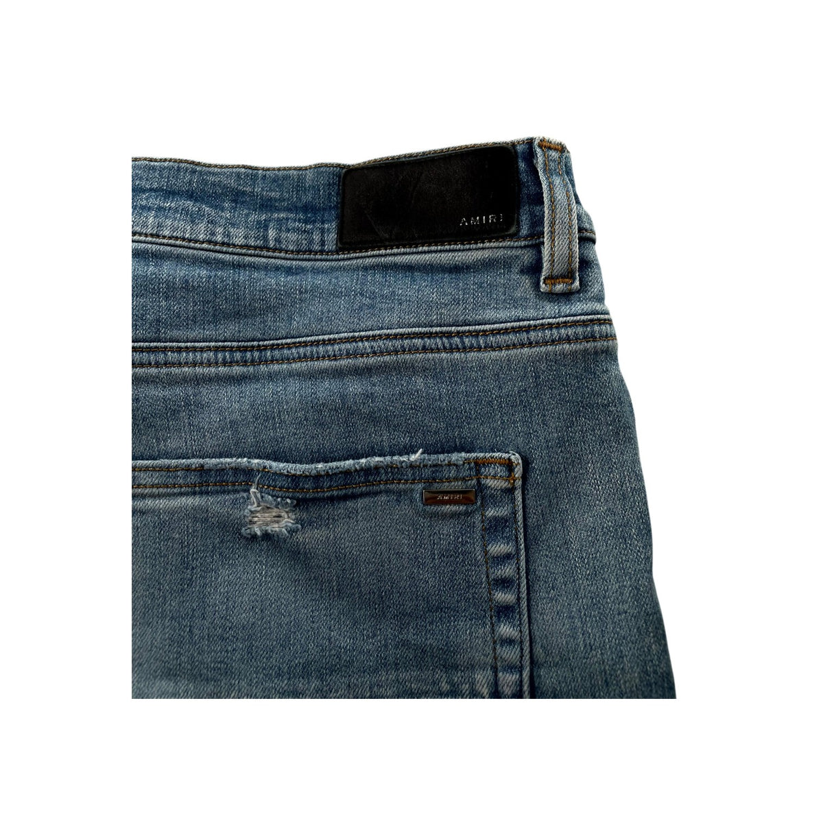 Amiri Sunset Plaid Thrasher Light Wash Jeans
