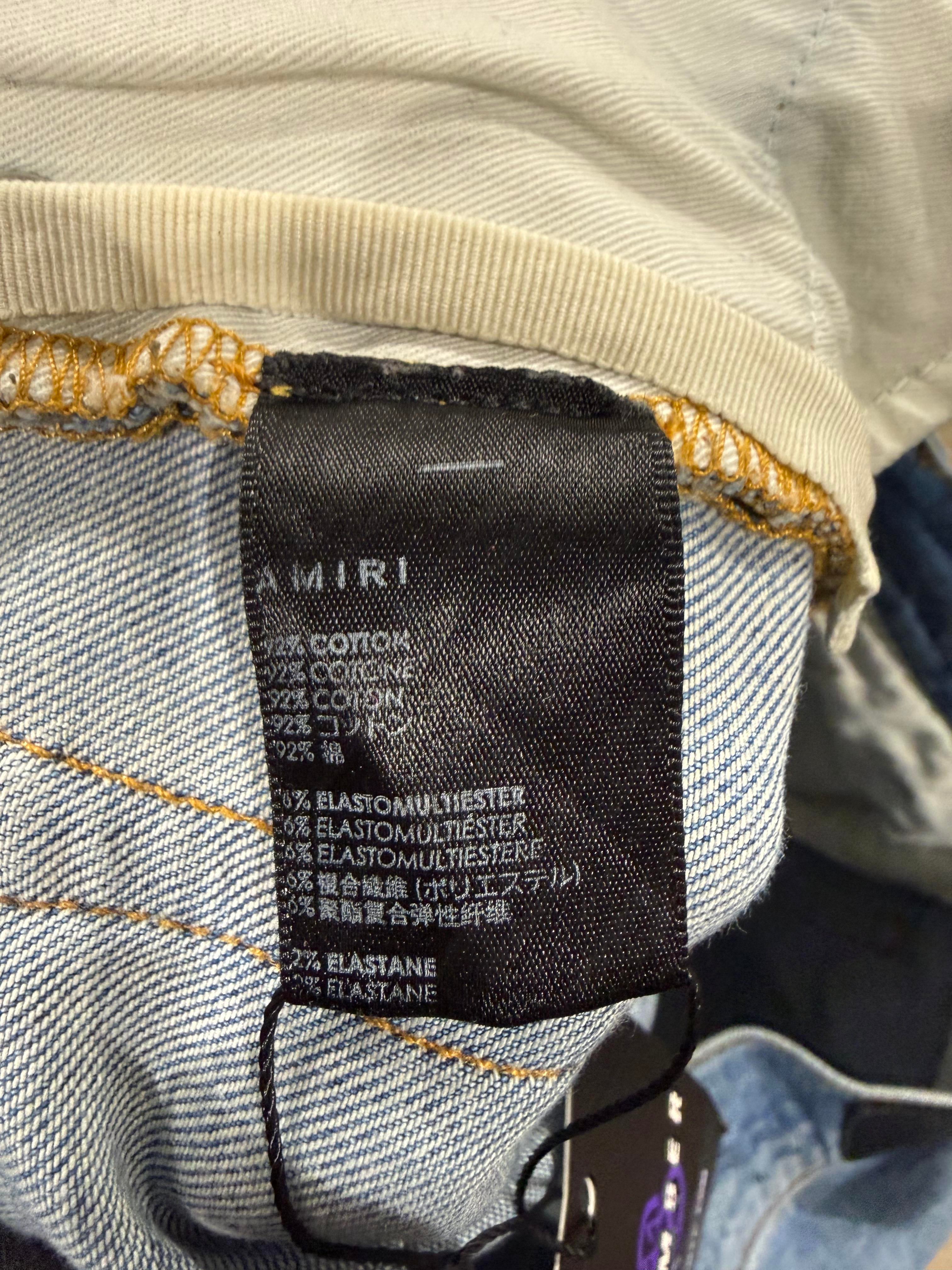 Amiri MX1 Applique Light Wash Denim Jeans