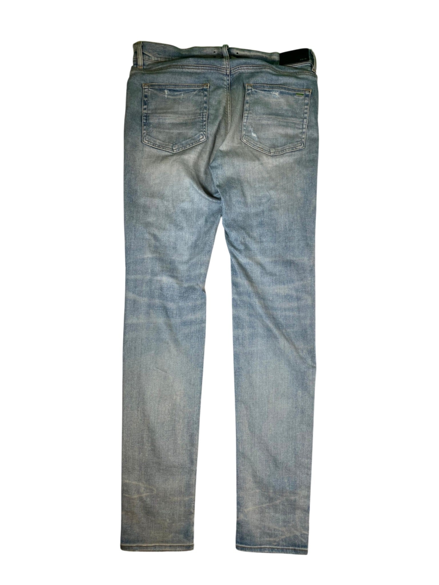 Amiri Tie Dye Patchwork Light Wash Jeans