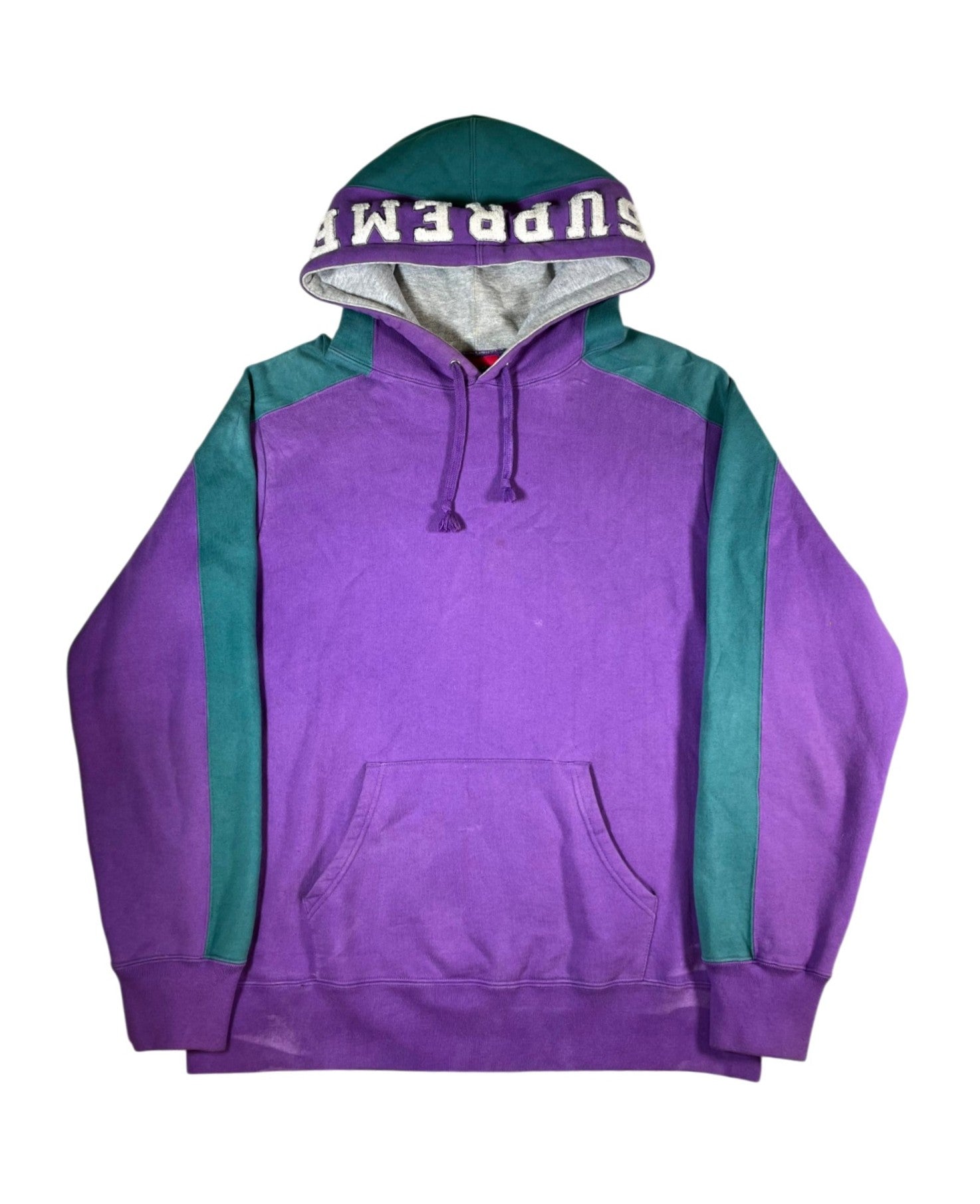 Supreme Hooded Logo Purple & Teal Hoodie