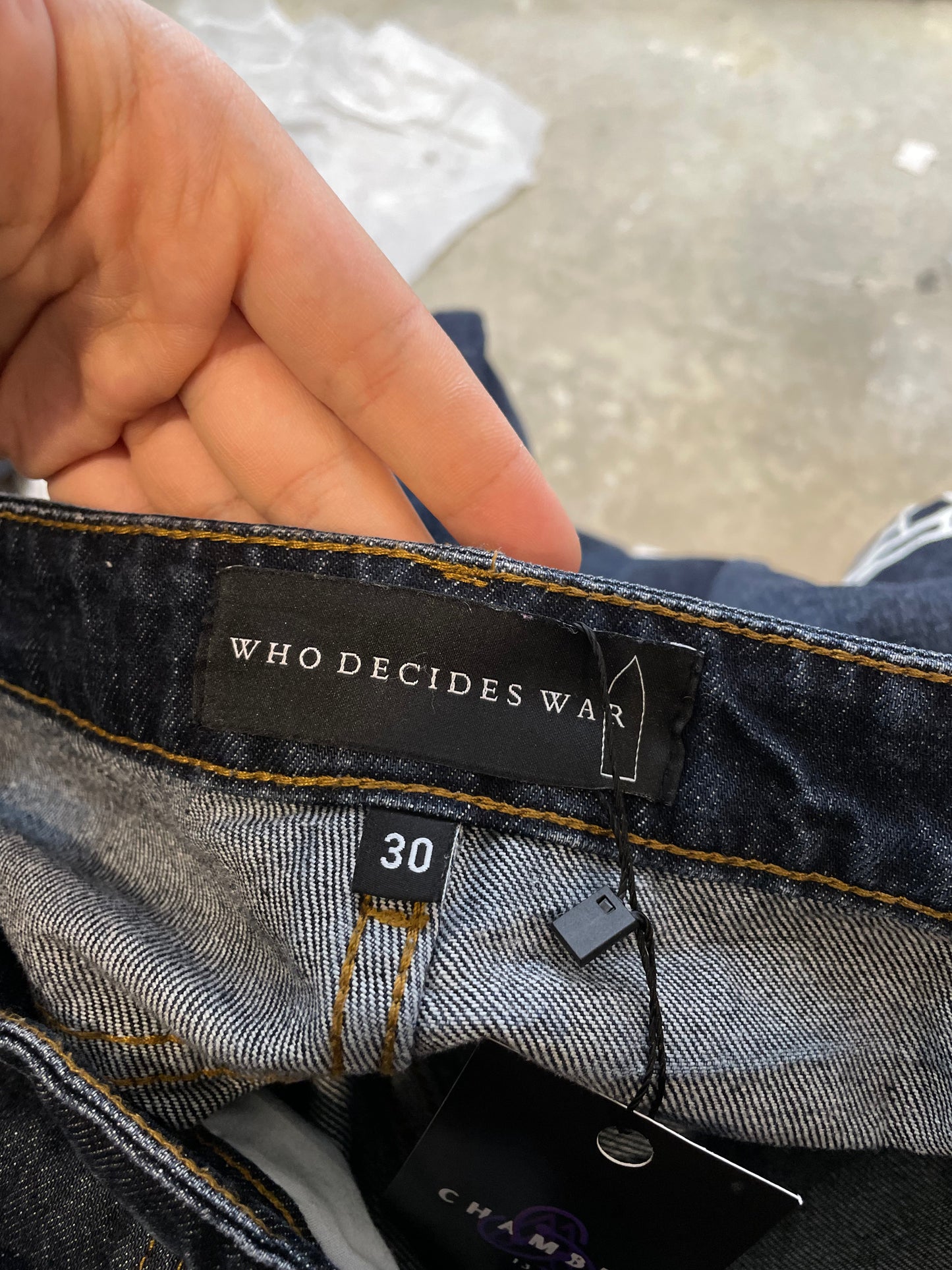 WDW Dark Wash Side Logo Embroidered Jeans