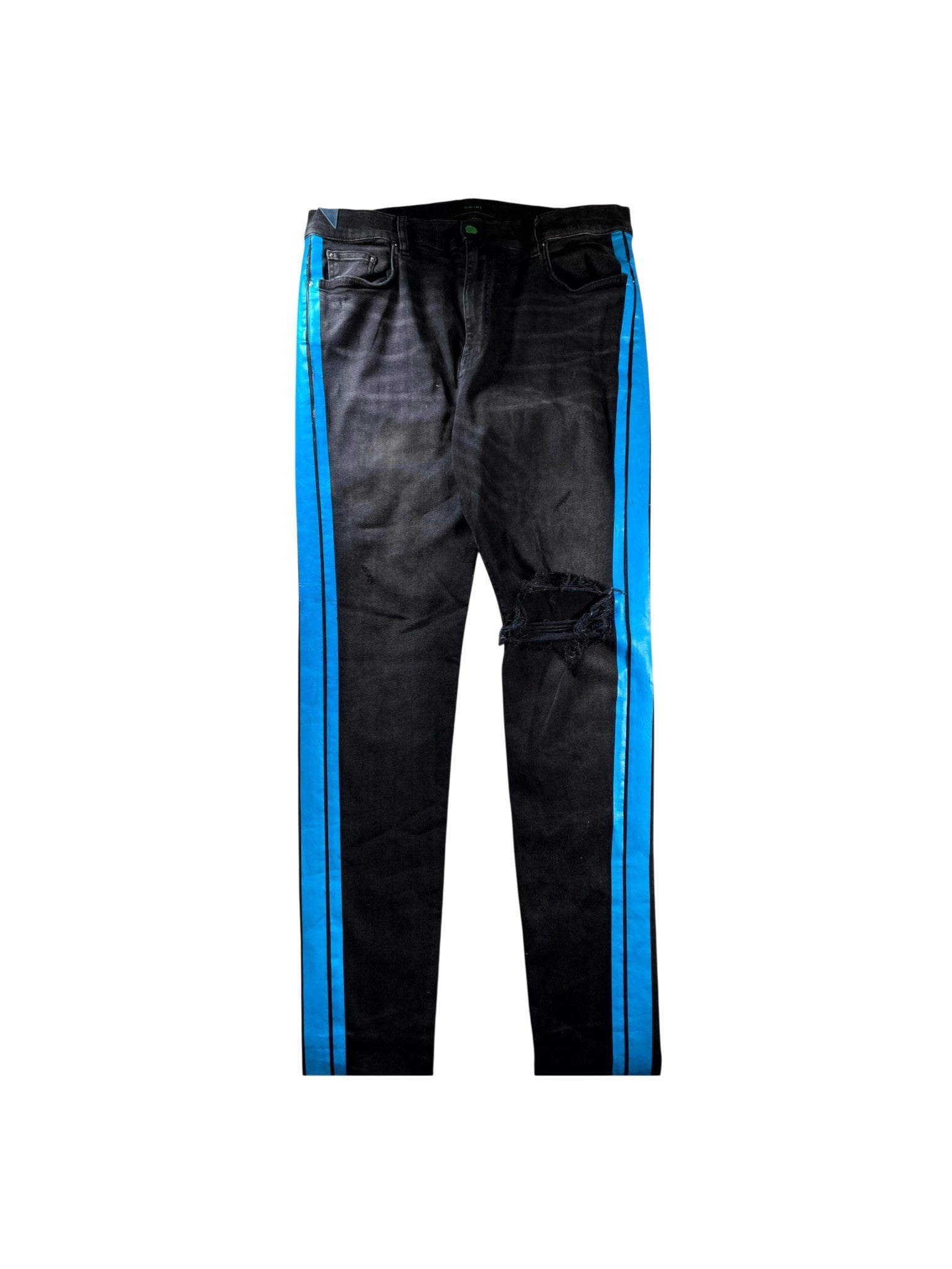 Amiri Track Stripe Black & Blue Jeans