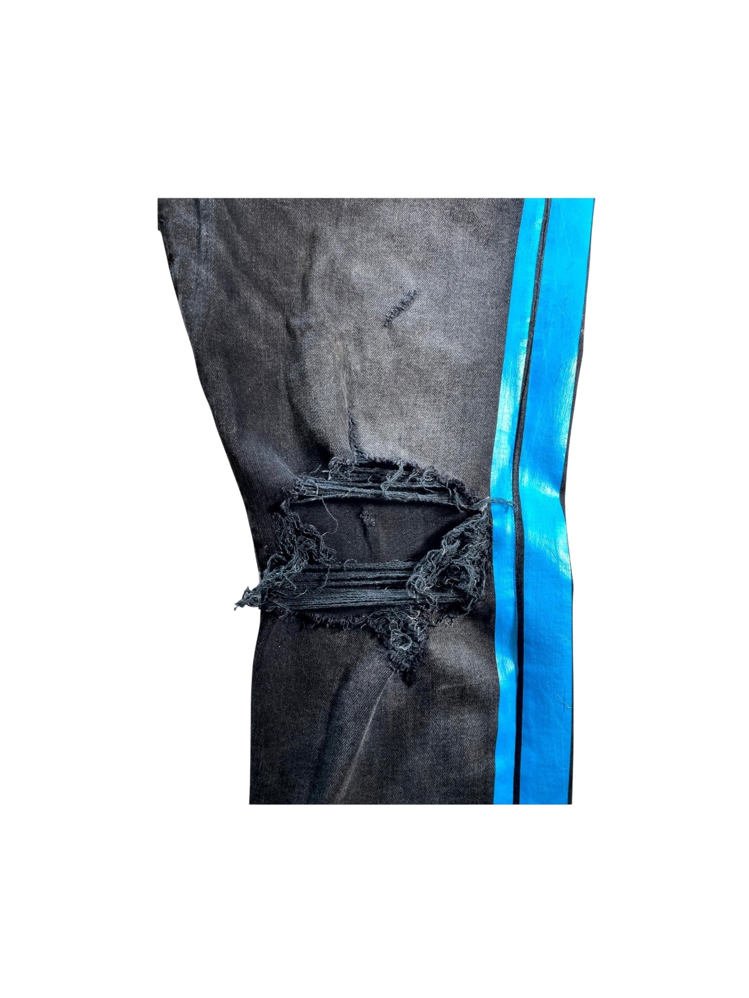 Amiri Track Stripe Black & Blue Jeans