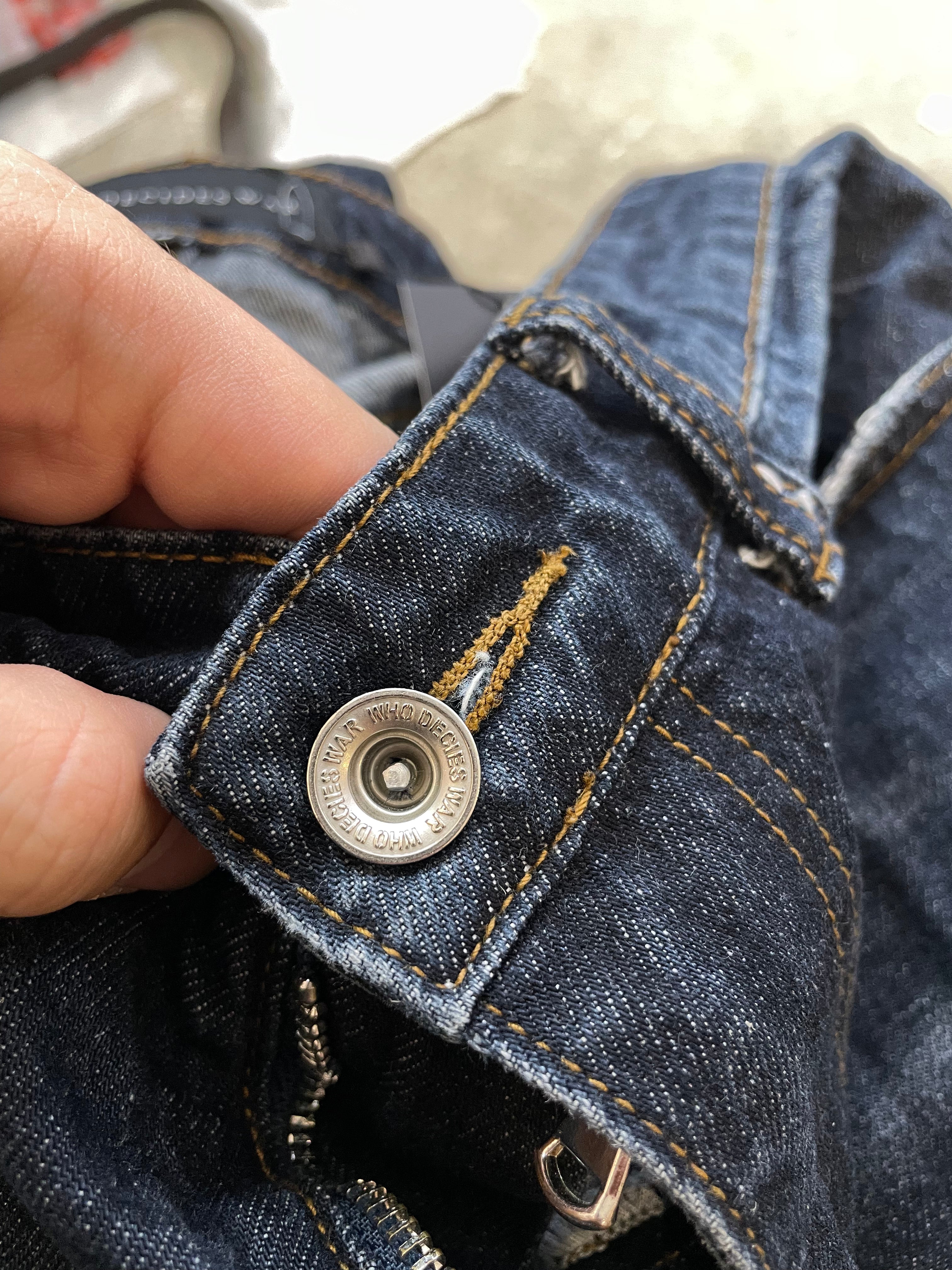 WDW Dark Wash Side Logo Embroidered Jeans