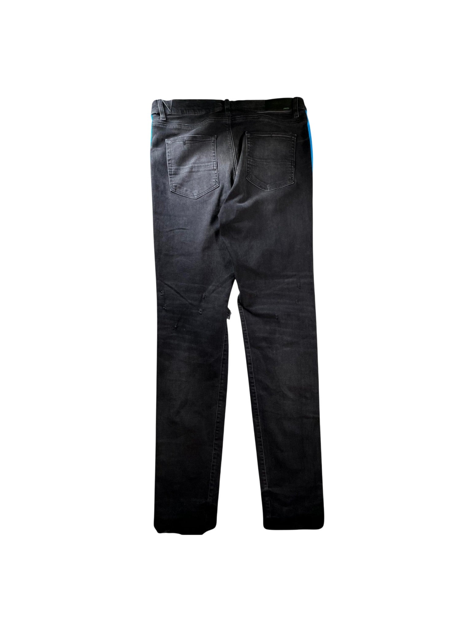 Amiri Track Stripe Black & Blue Jeans