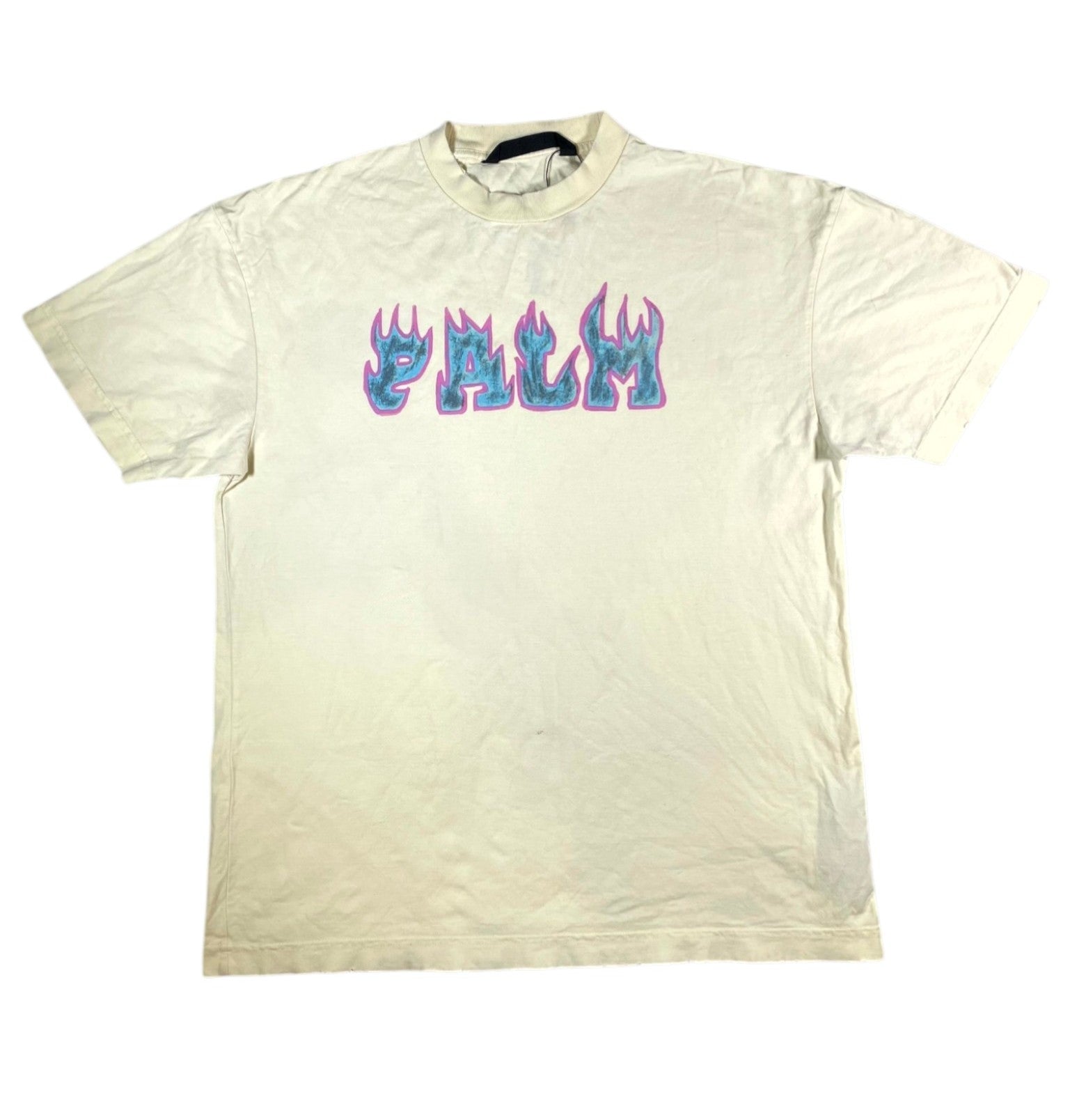Palm Angels Pink Blue Flames Tee