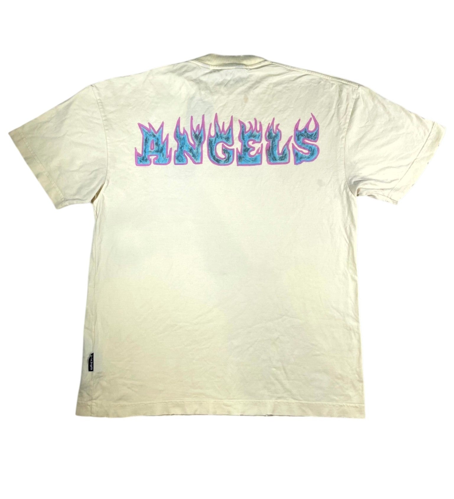Palm Angels Pink Blue Flames Tee