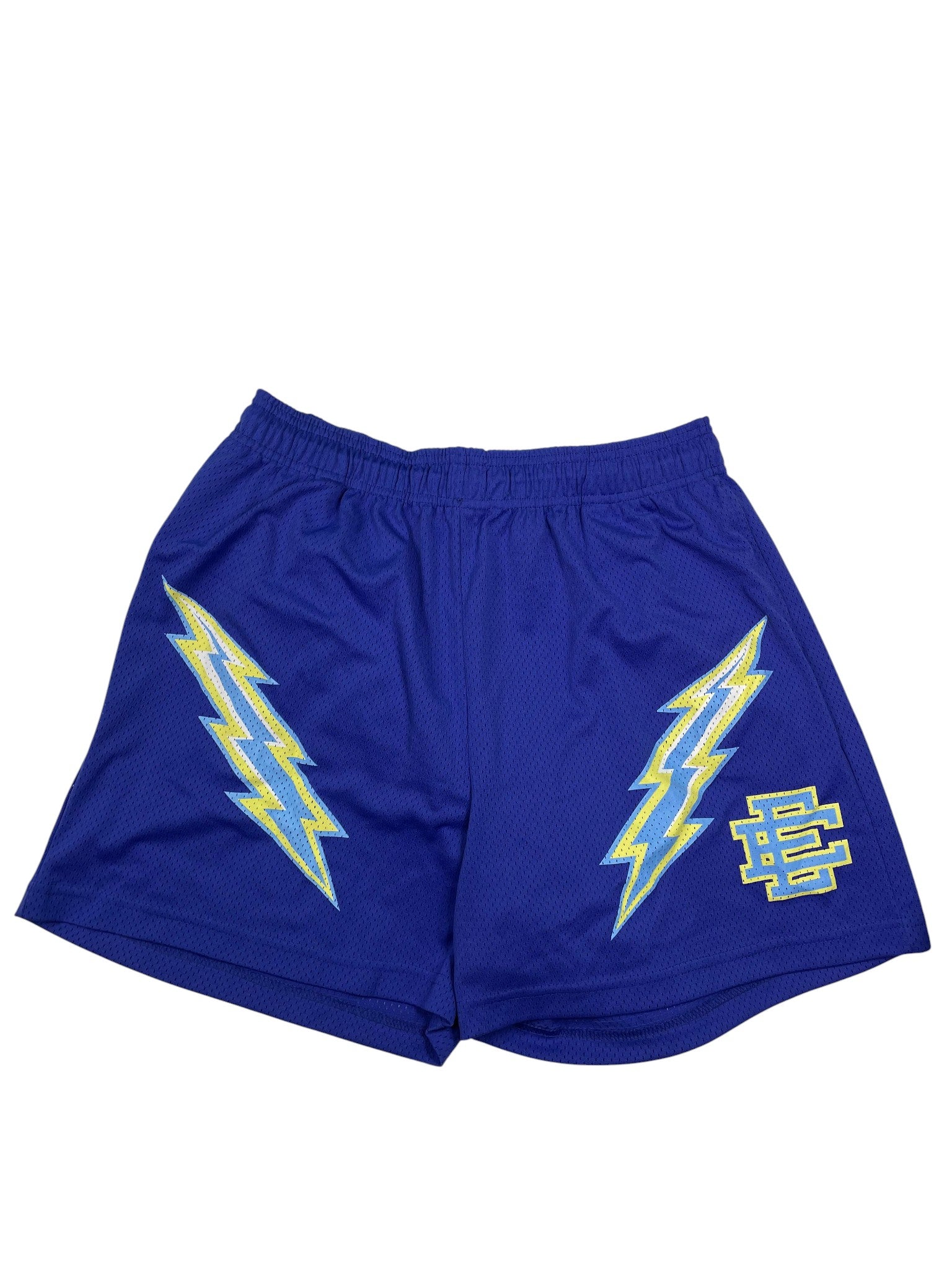 Eric Emanuel 'Thunderbolt' Purple, Blue & Yellow Shorts
