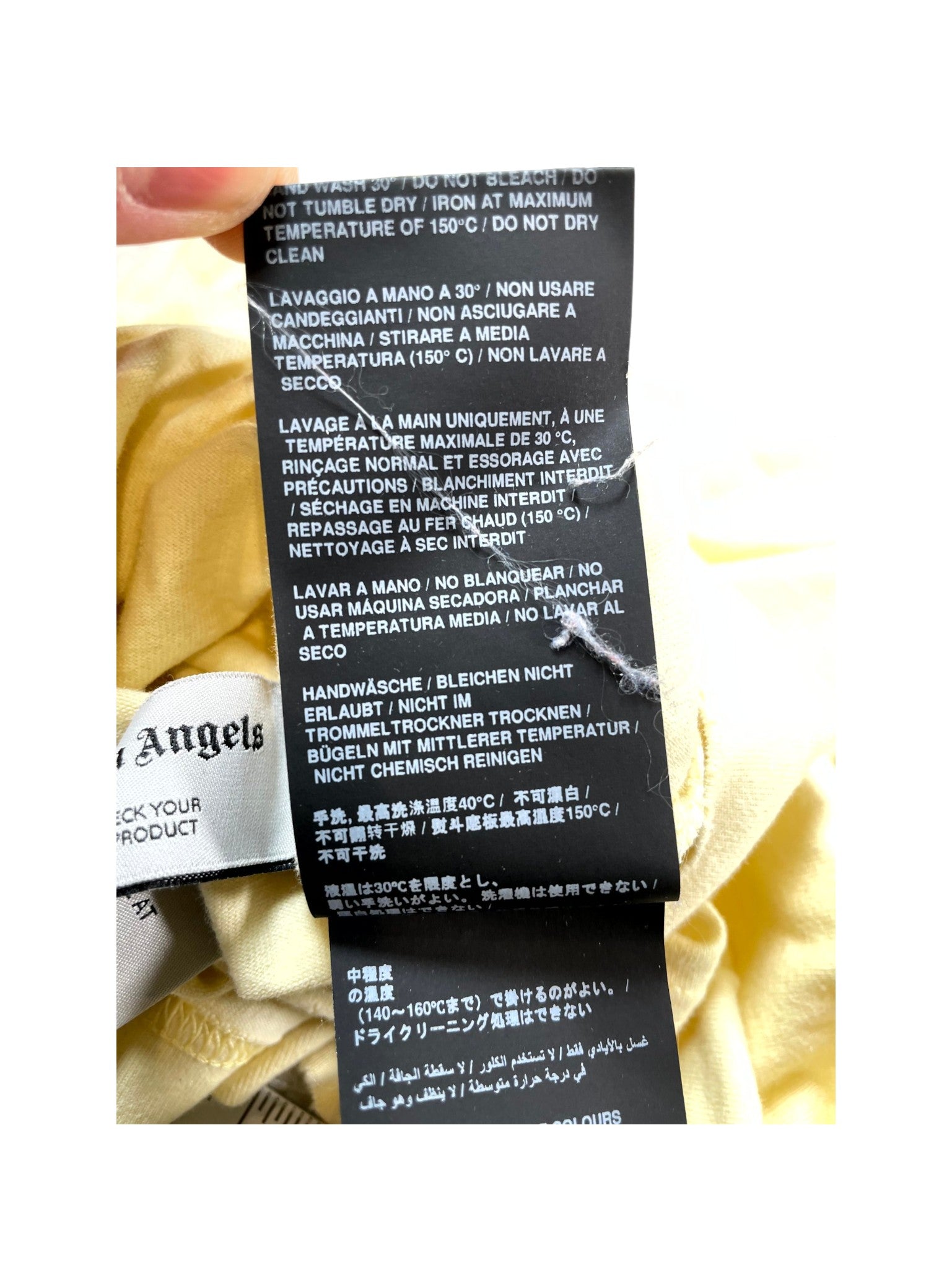 Palm Angels Cream, Pink & Blue Flames Tee