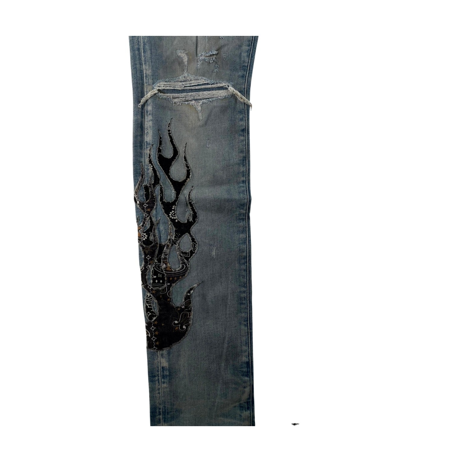 Amiri Paisley Flames Light Wash Jeans