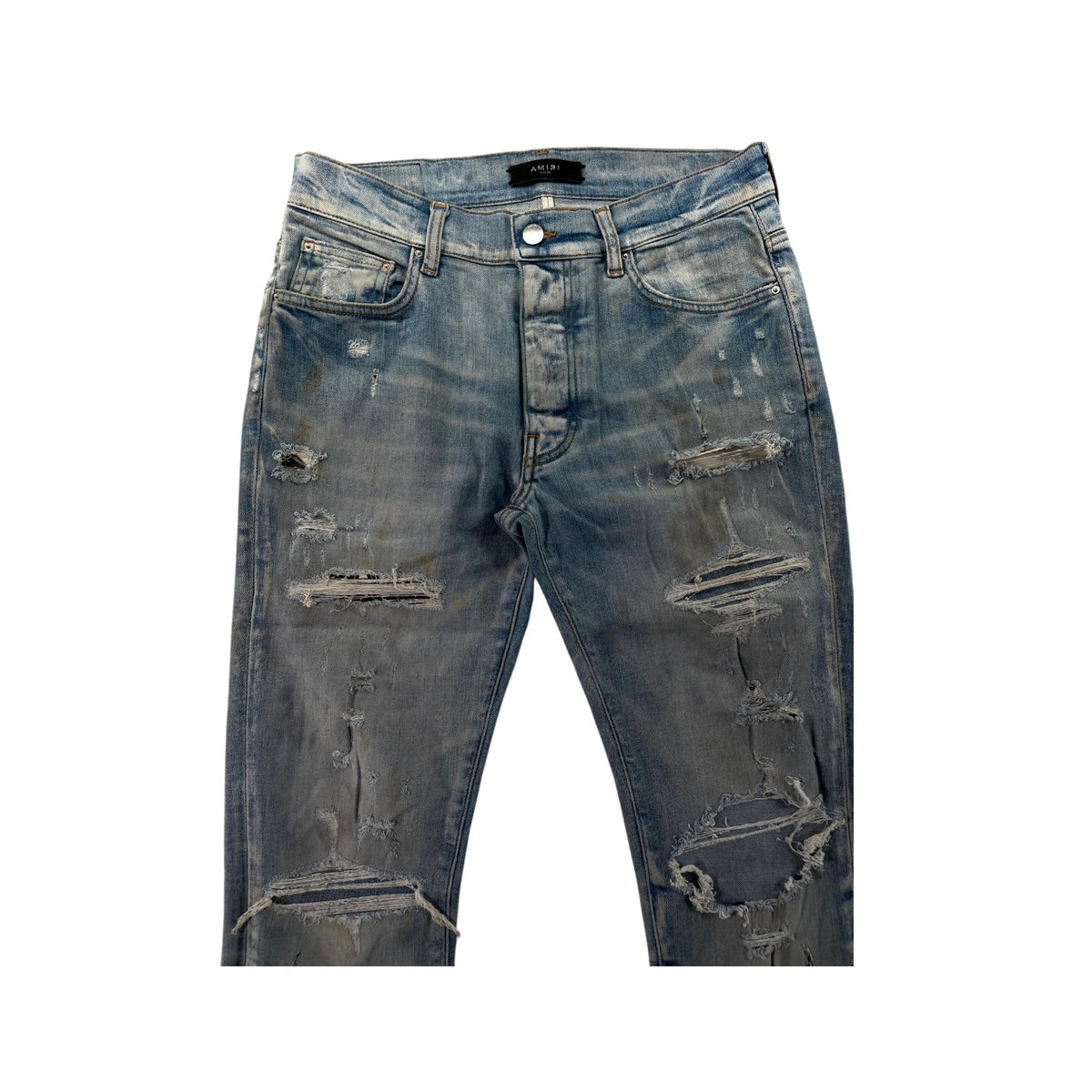 Amiri Paisley Flames Light Wash Jeans