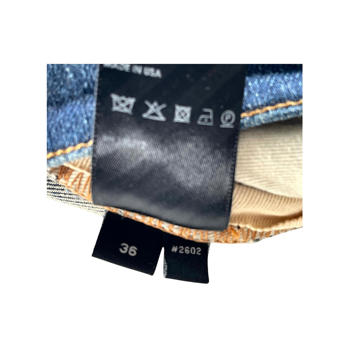 Amiri Plaid Thrasher Patch Navy, Blue & Cream Jeans