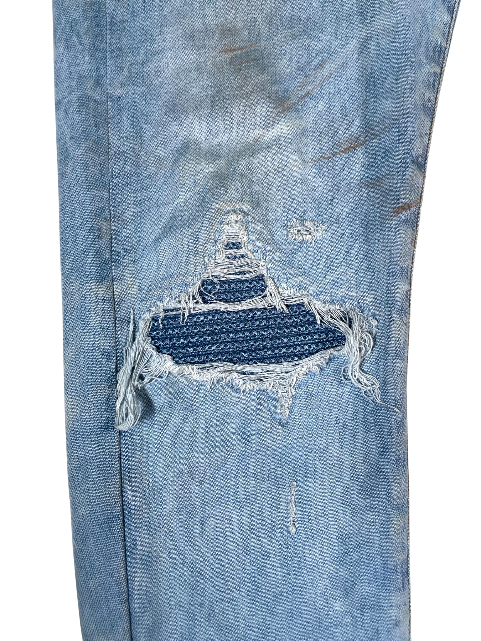 Amiri MX1 Mesh Patch Light Wash & Blue Jeans
