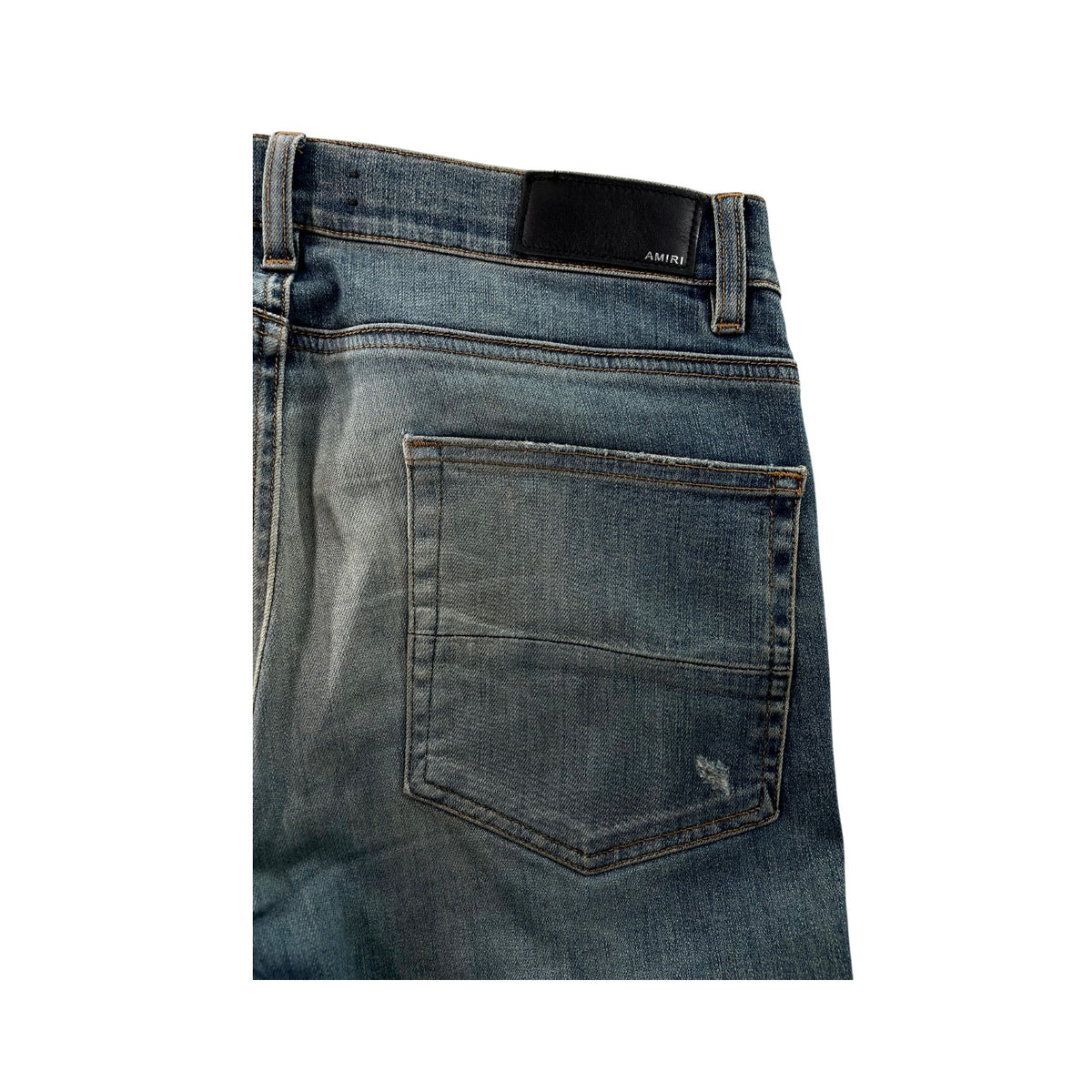 Amiri "MX1" Denim Patch Light Wash Jeans