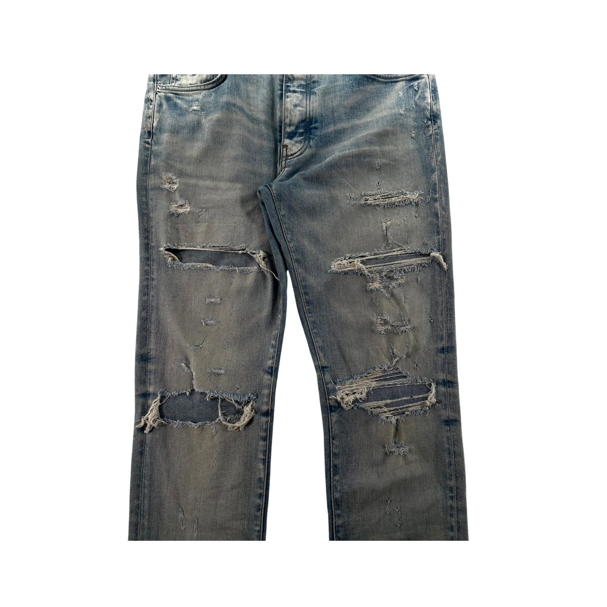 Amiri Plain Thrasher Ripped Light Wash Jeans