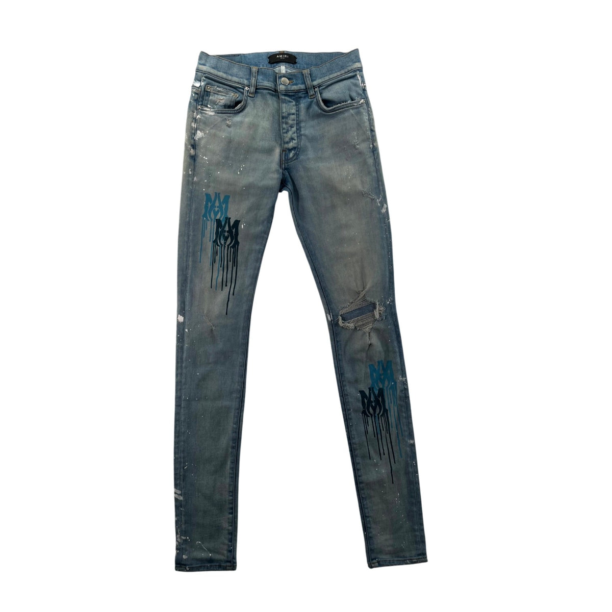 Amiri MA Drip Plain Blue Jeans