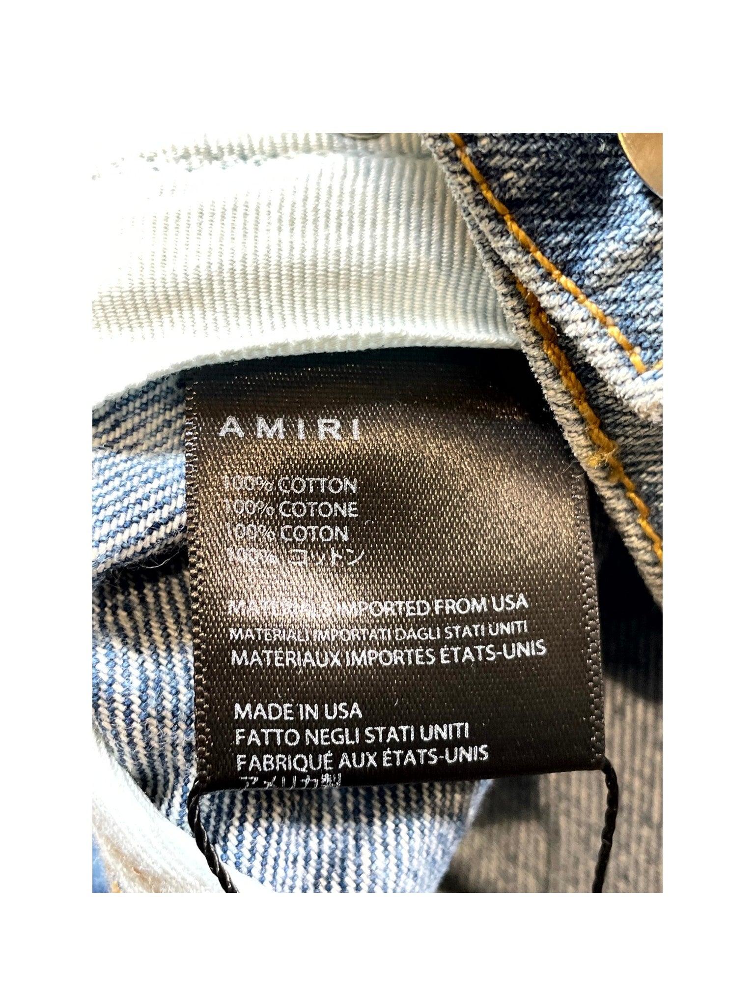 Amiri Straight Leg Denim Light Wash Jeans