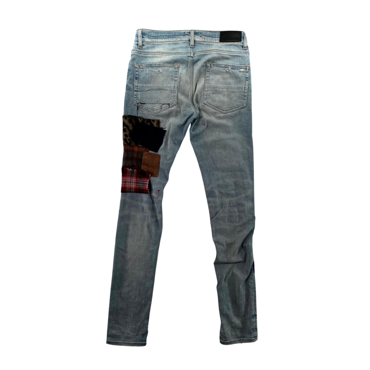Amiri Lumberjack Patchwork Light Wash Jeans