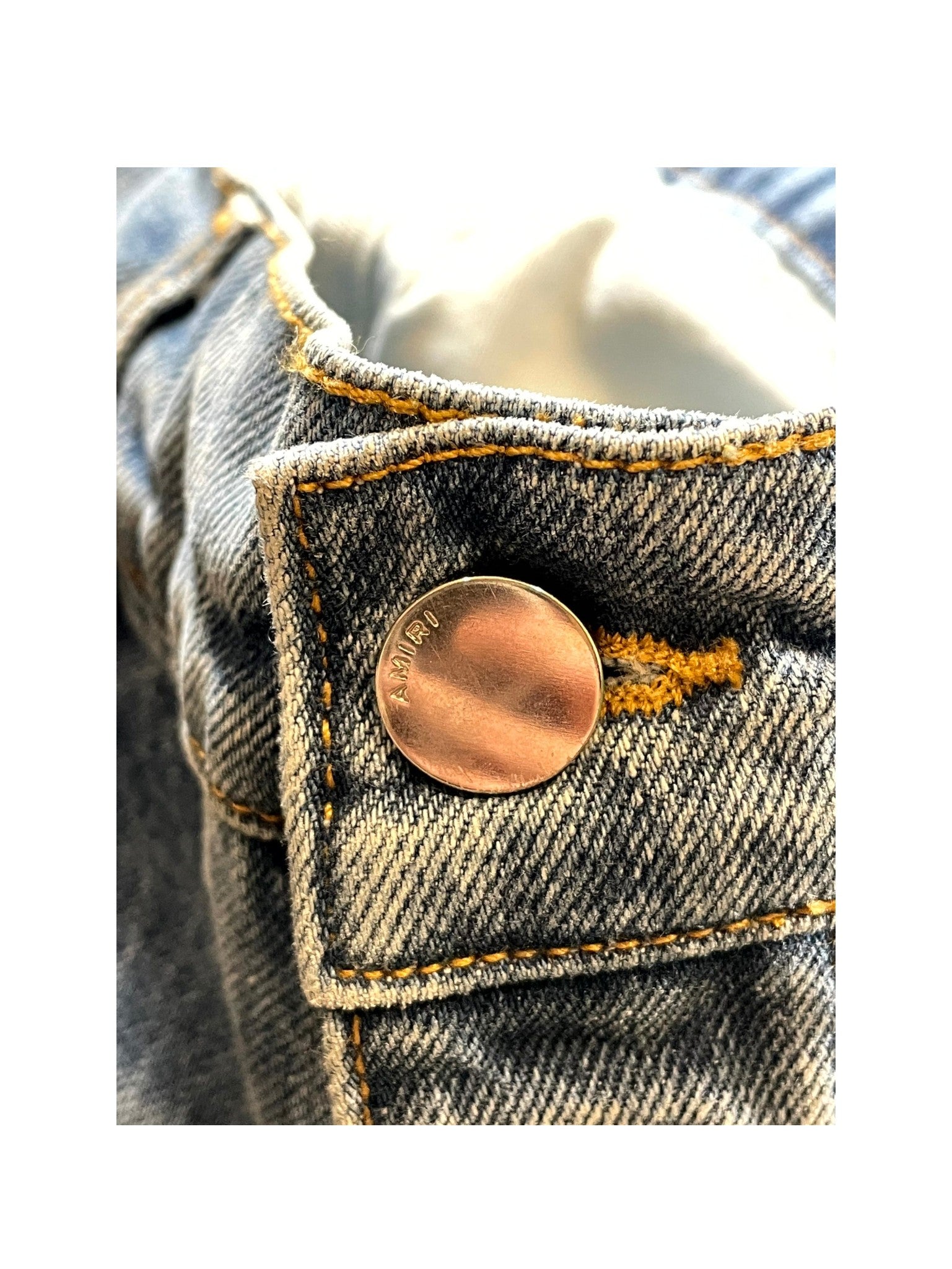 Amiri Straight Leg Denim Light Wash Jeans
