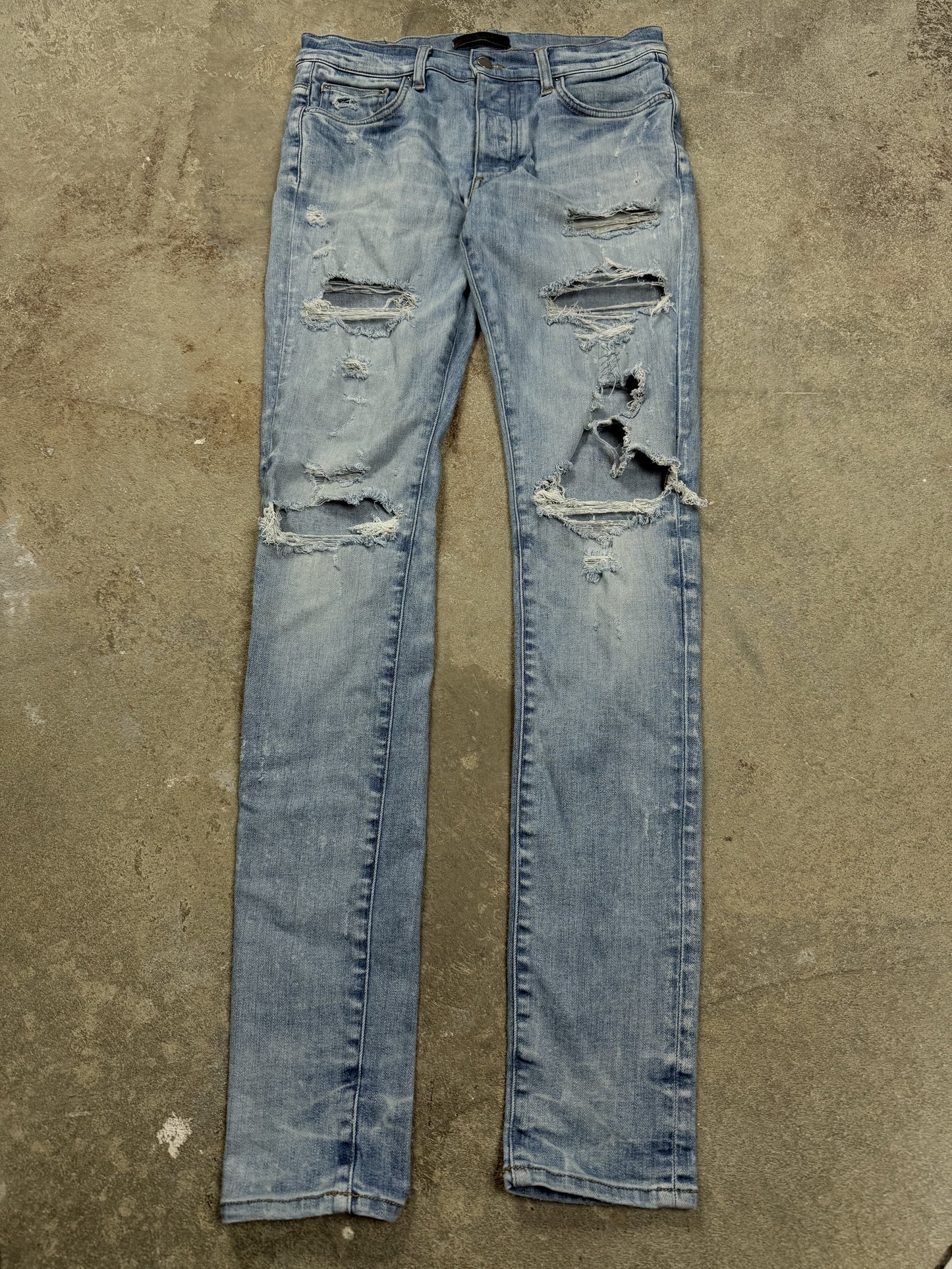 Amiri Plain Thrasher Light Wash (Repaired) Used 30