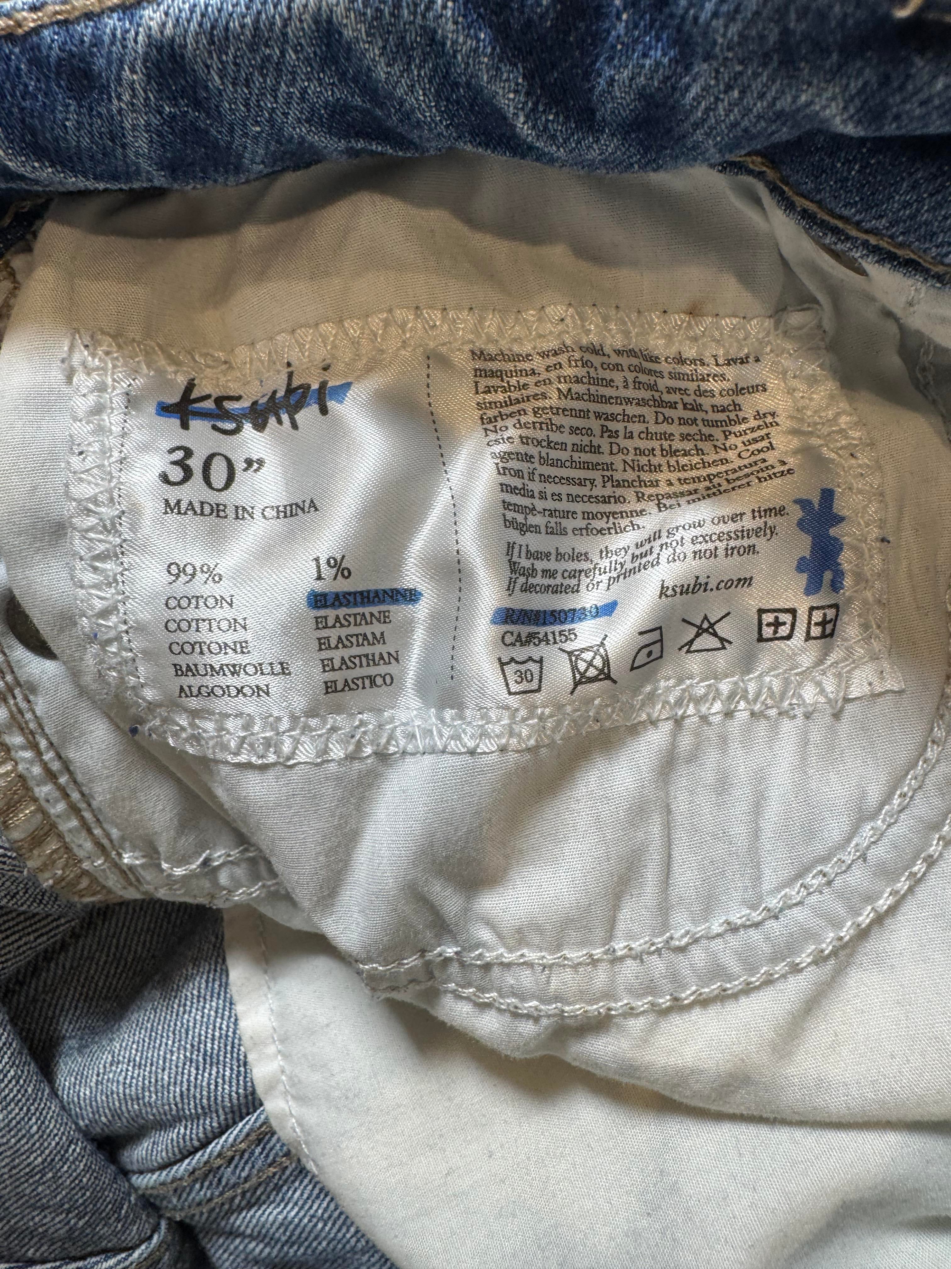 Ksubi Light Wash Knee Embroidery Jeans