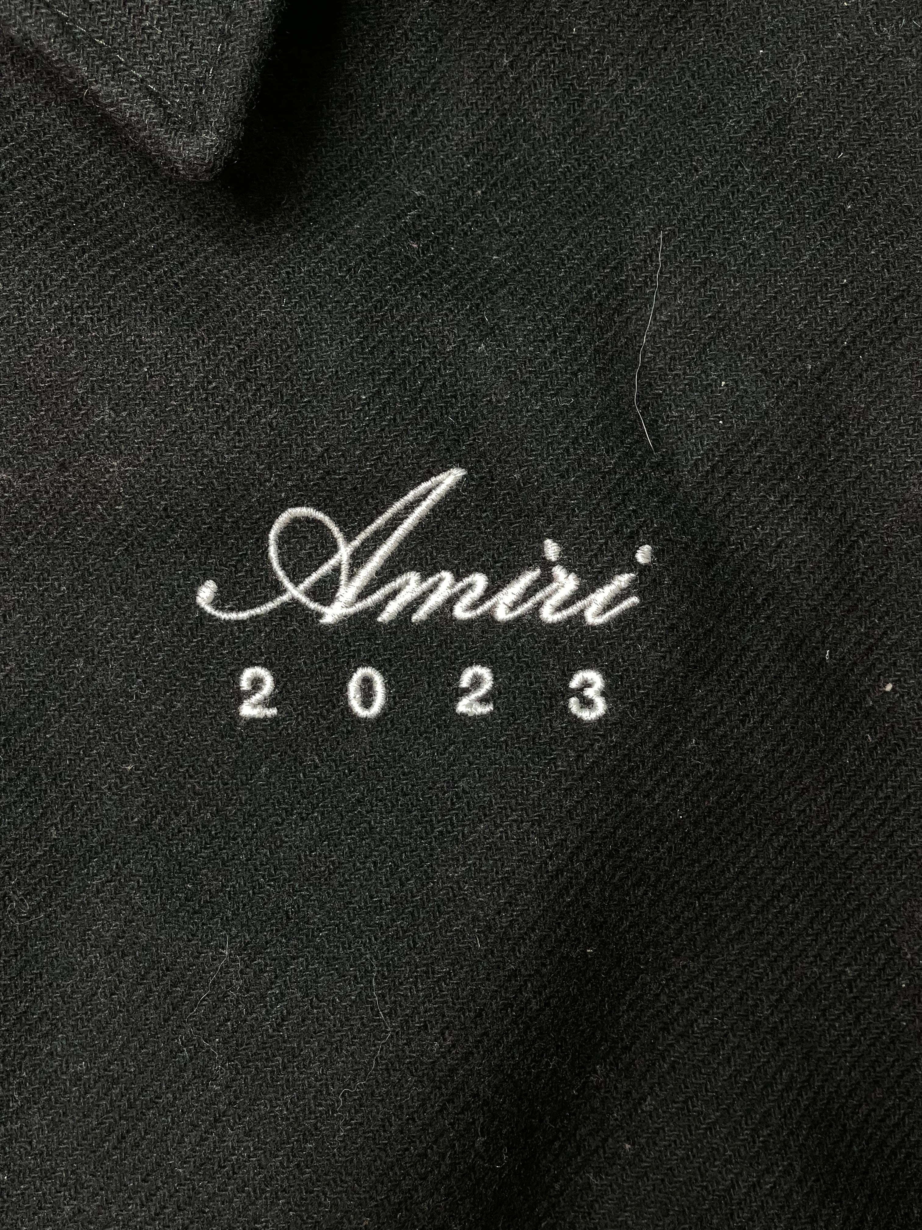 Amiri Red Rabbit Bone Varsity Black Jacket