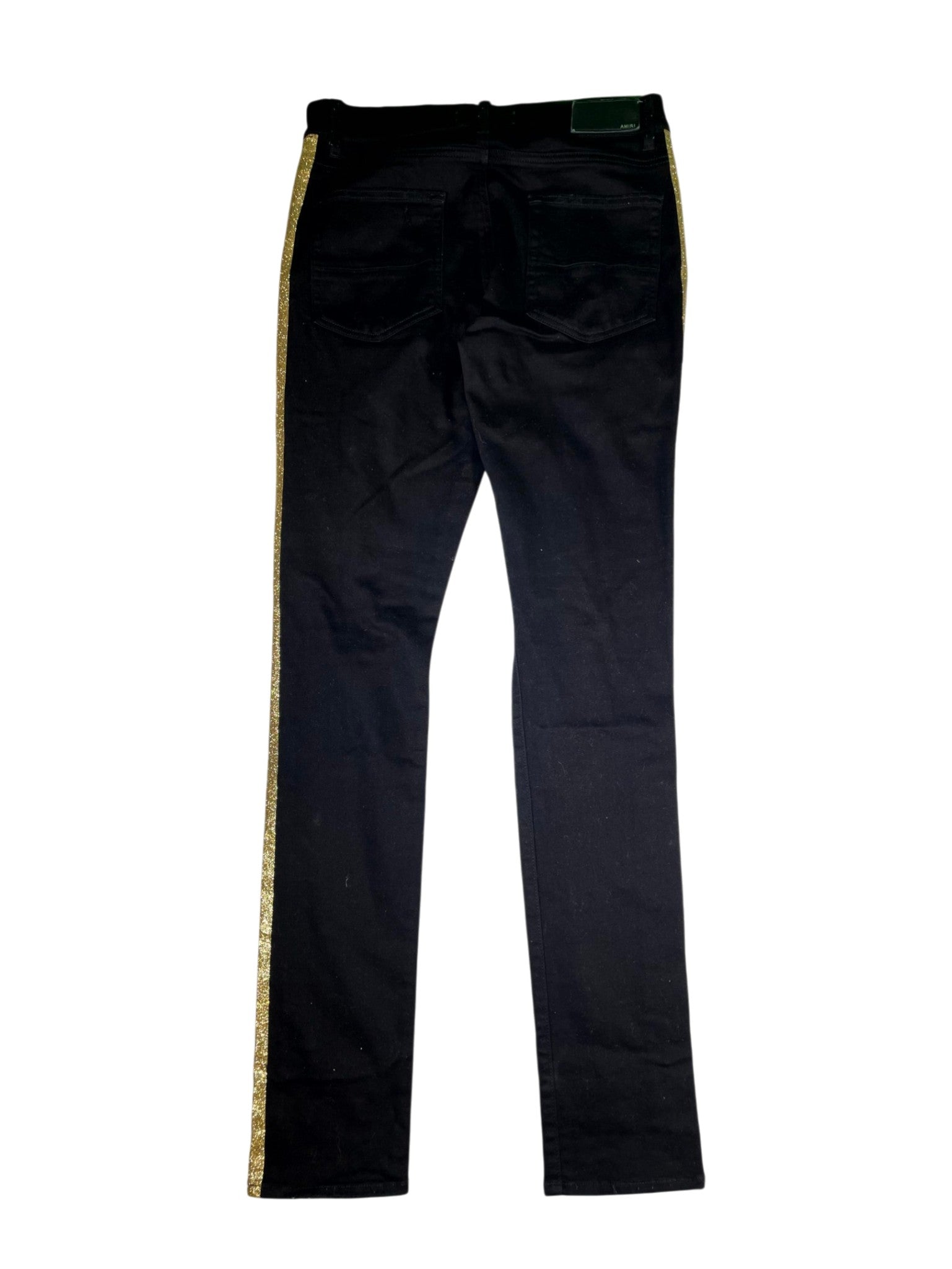 Amiri Glitter Stripe Black & Gold Jeans