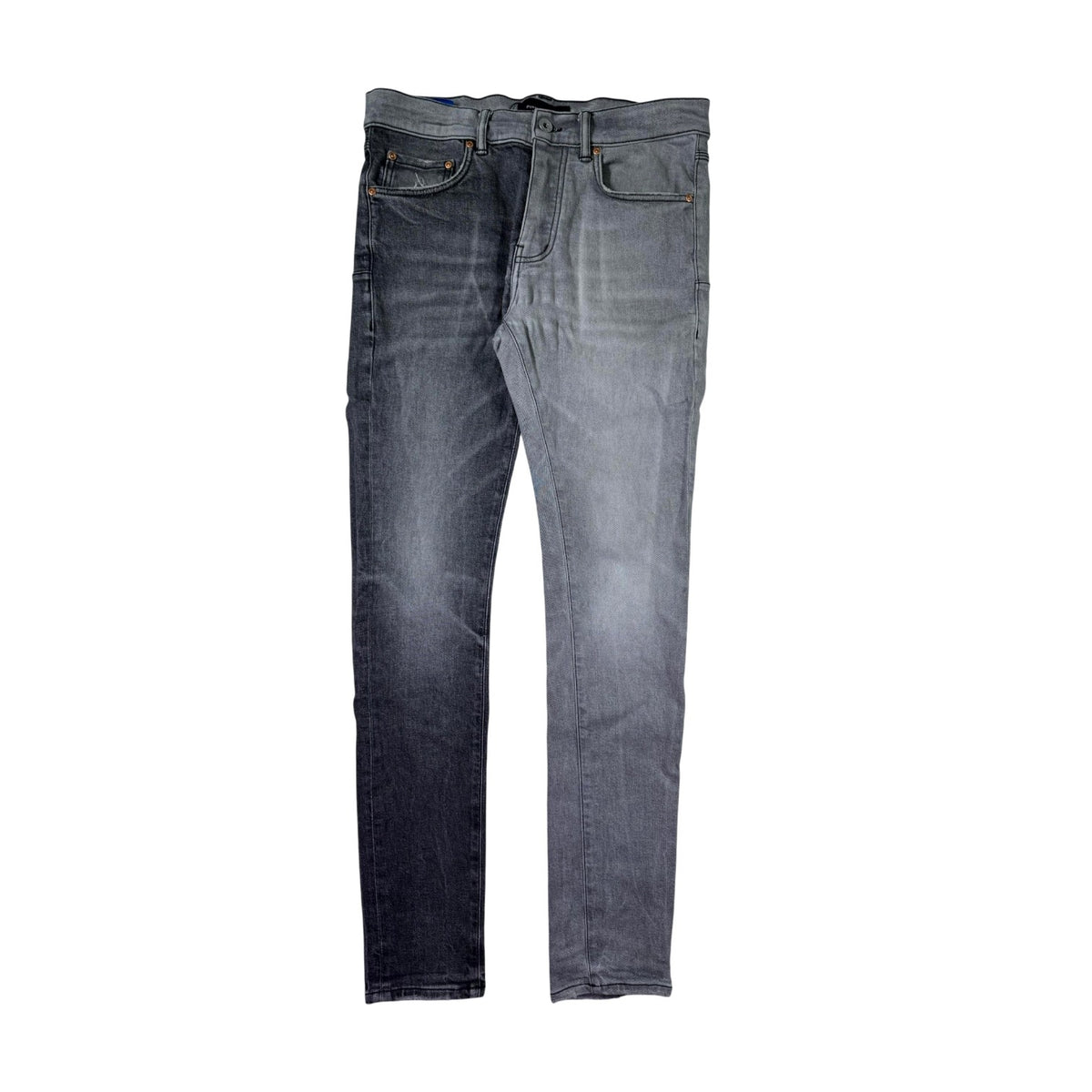 Purple Brand Two Tone Split Grey Wash Jeans