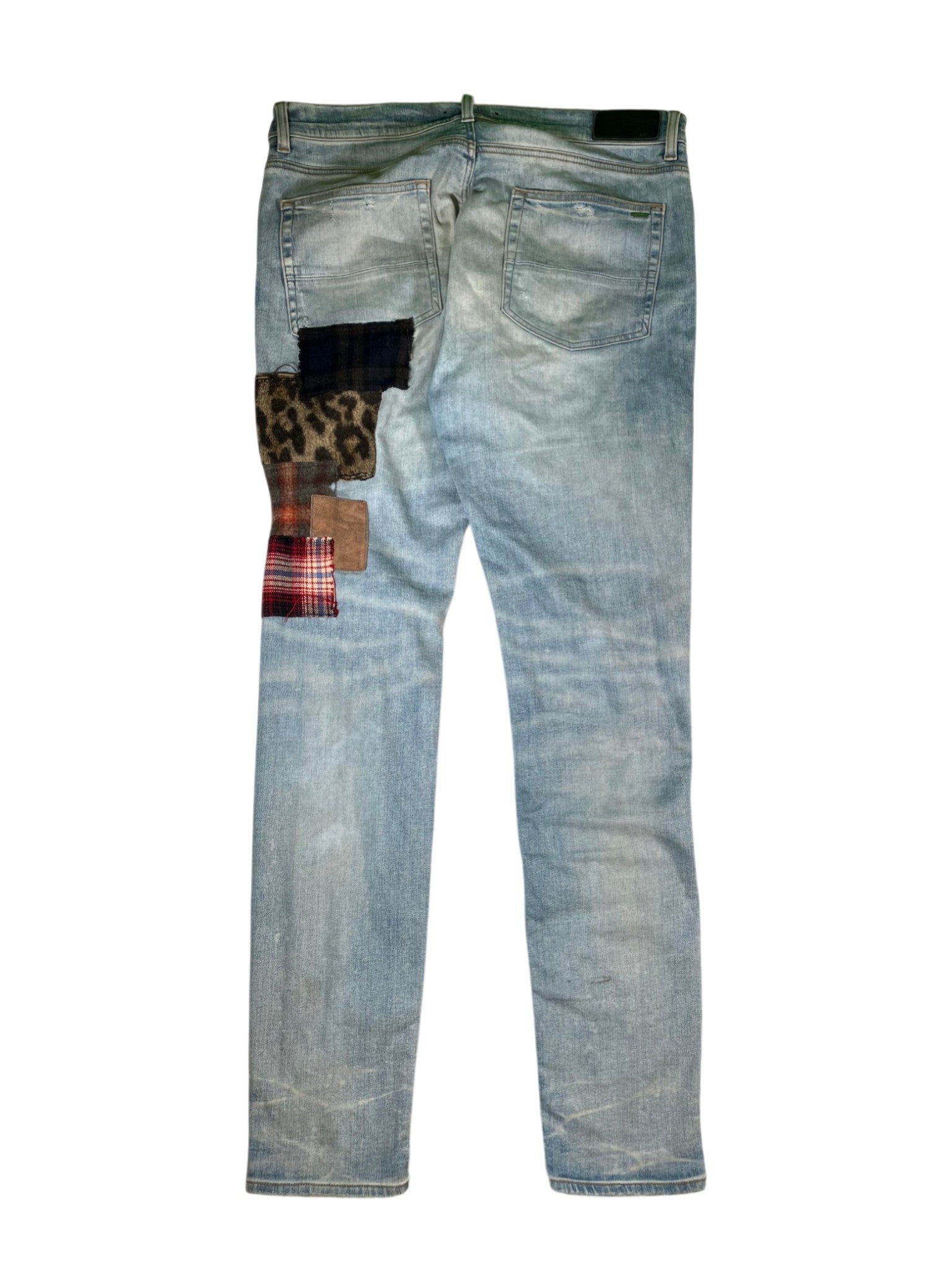 Amiri Lumberjack Patchwork Light Wash Jeans