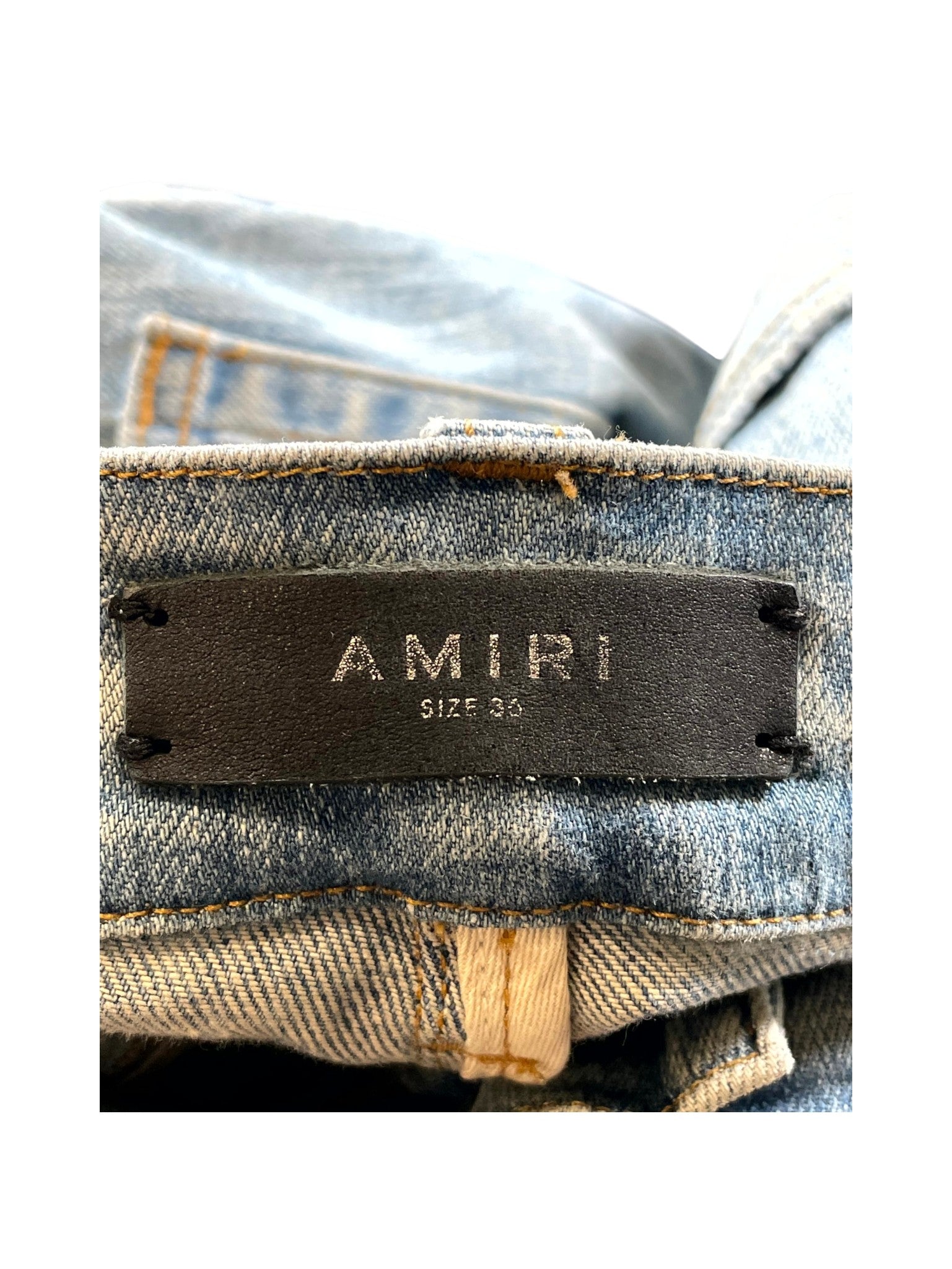 Amiri Lumberjack Patchwork Light Wash Jeans