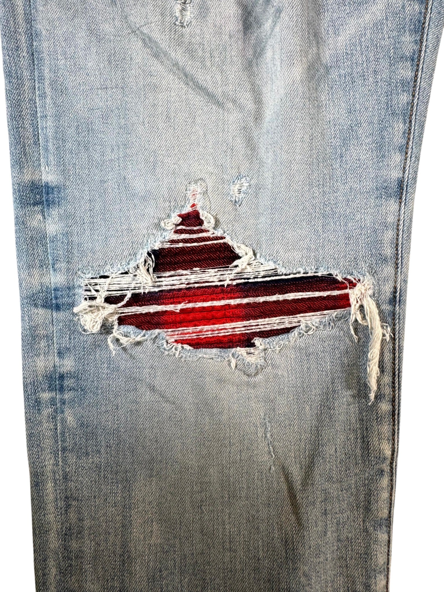 Amiri MX1 Patch Light Wash, Blue & Red Jeans