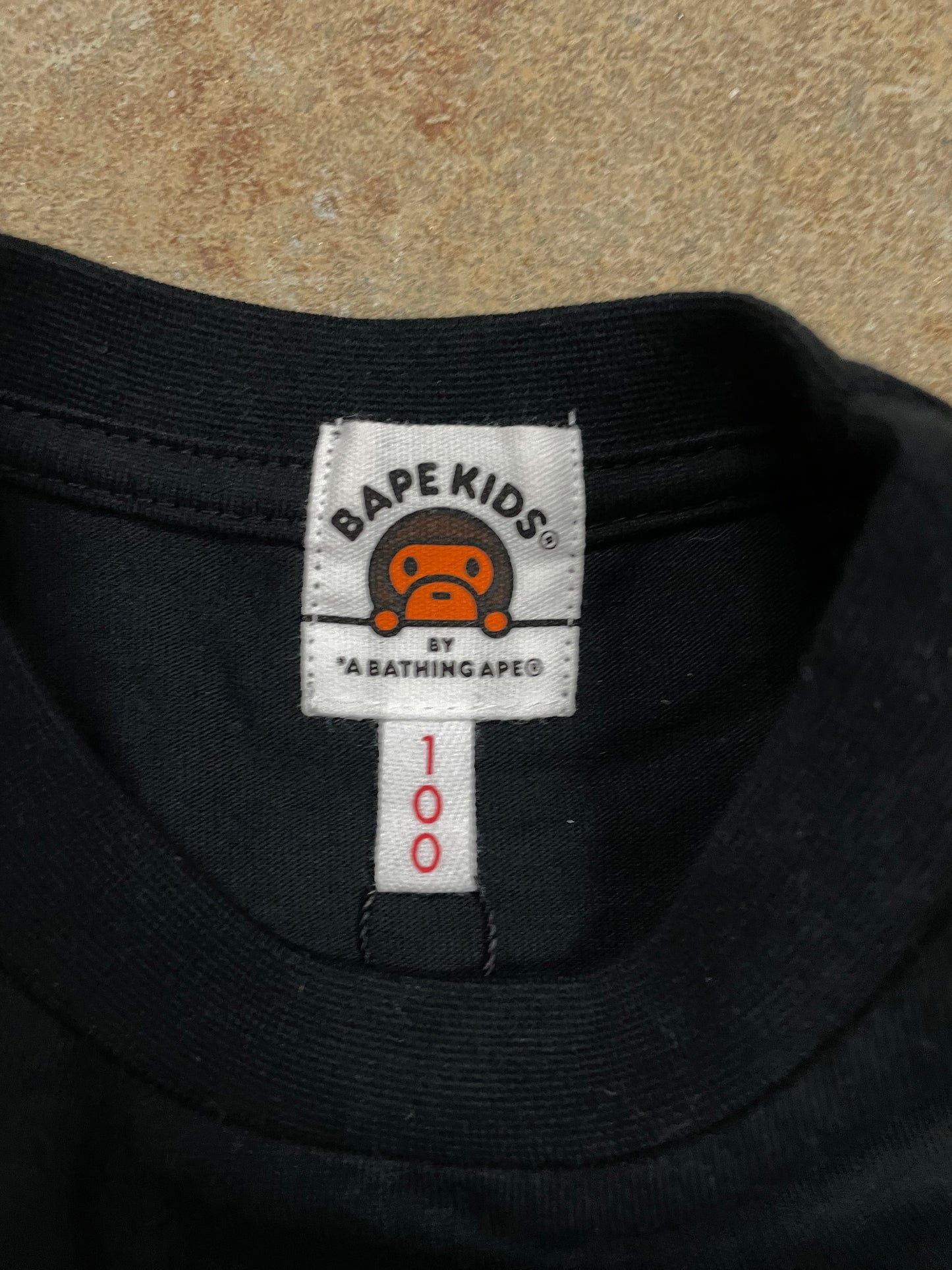 BAPE Kids Tee Black Yellow New Large