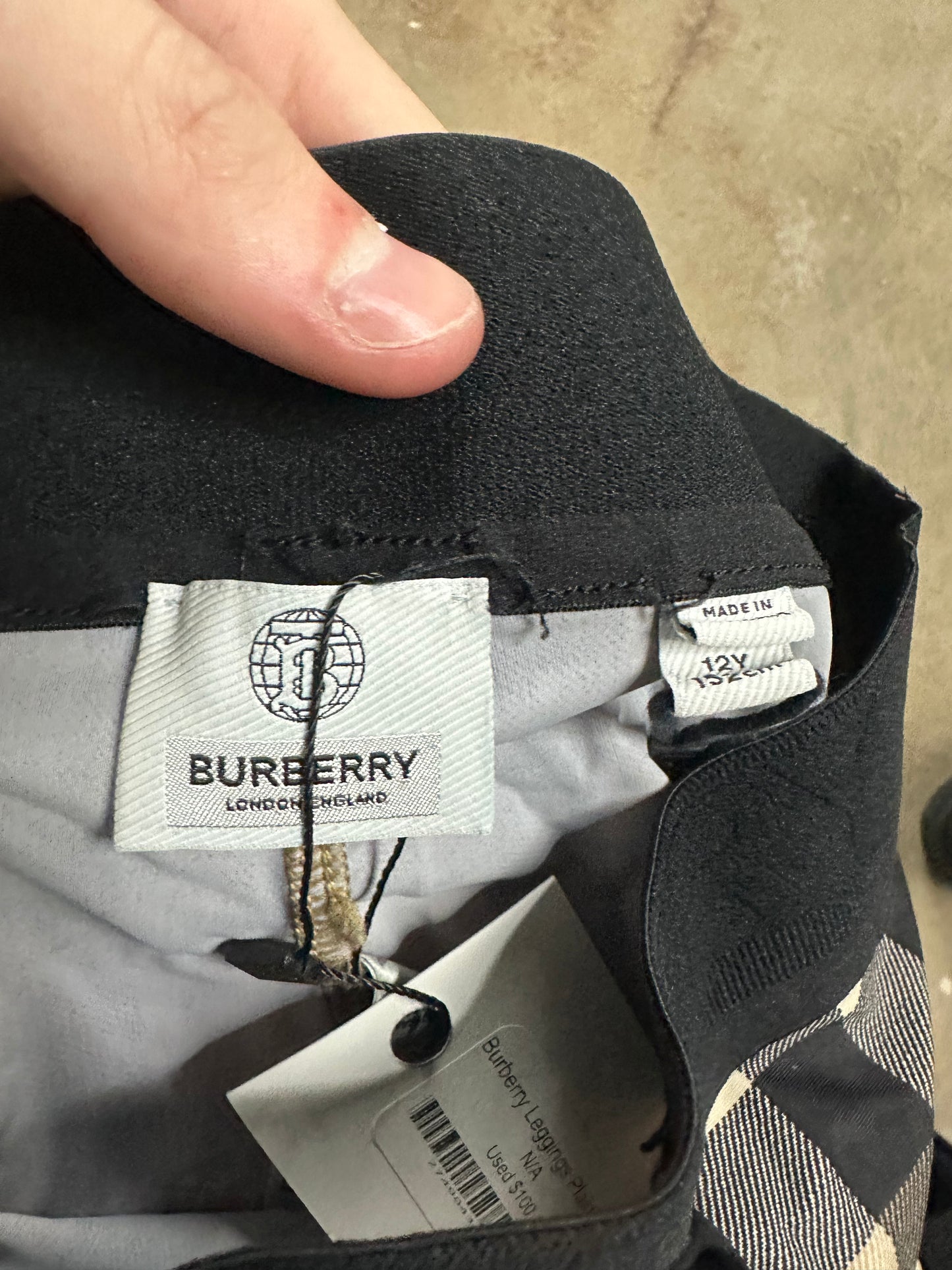 Burberry Leggings Plaid 12Y Used