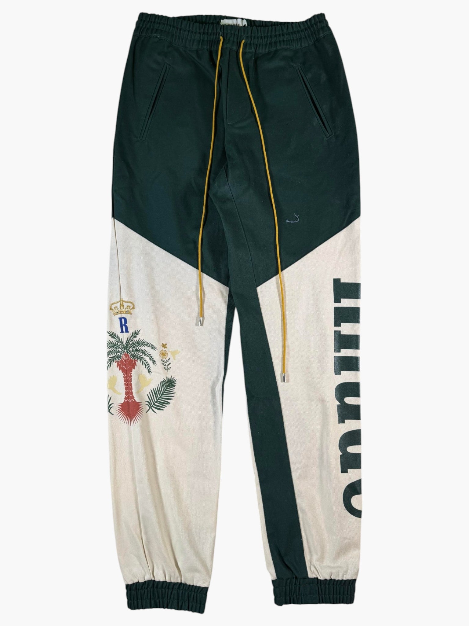 Rhude Cream & Green Pants