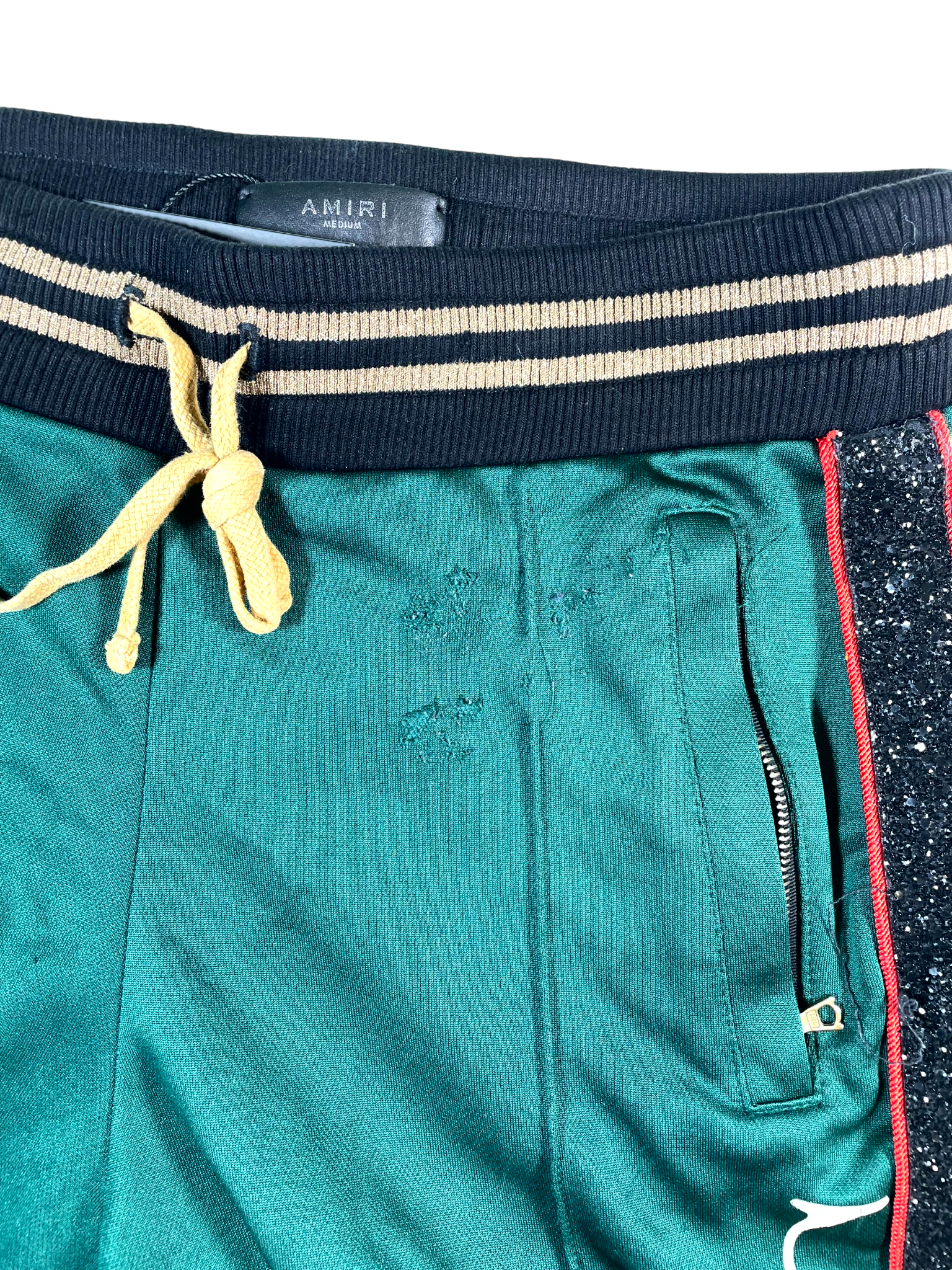 Amiri Crystal Green, Black & Red Sweats