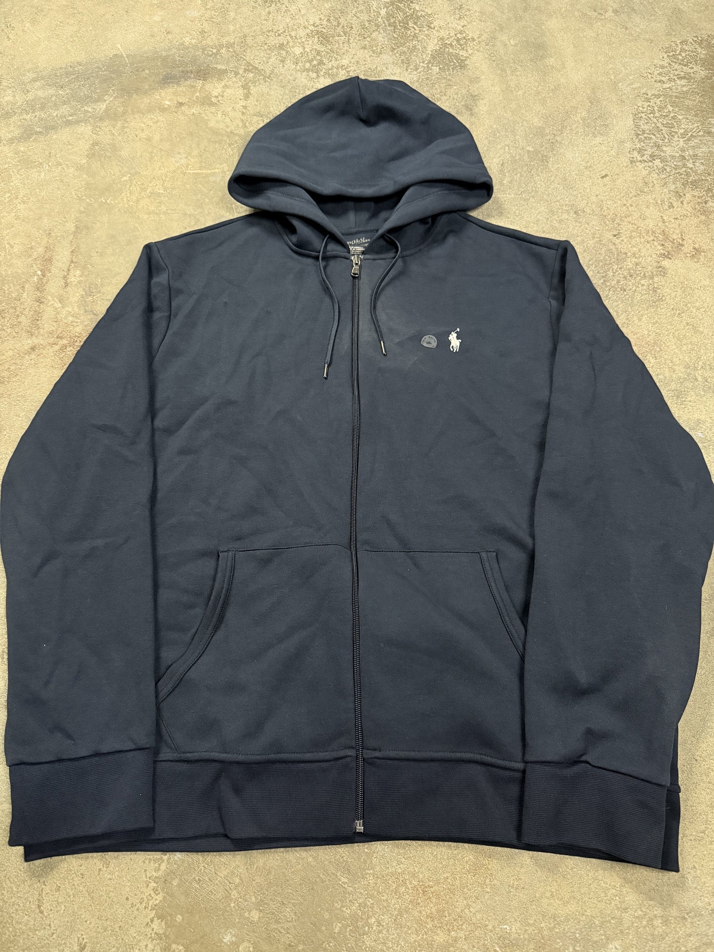 Polo Zip Up Navy White New XXL With Tags