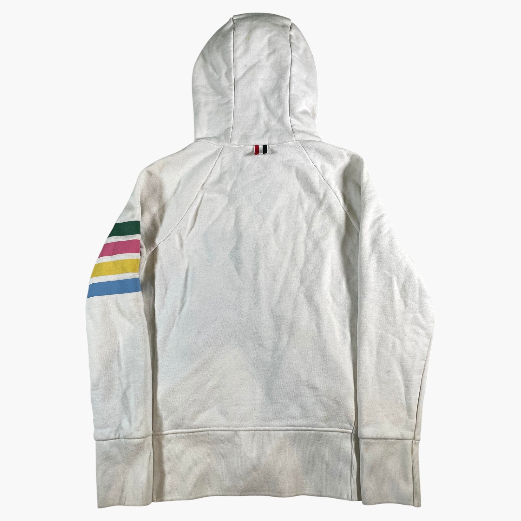 Thom Browne Multi Color 4 Bar White Zip Up