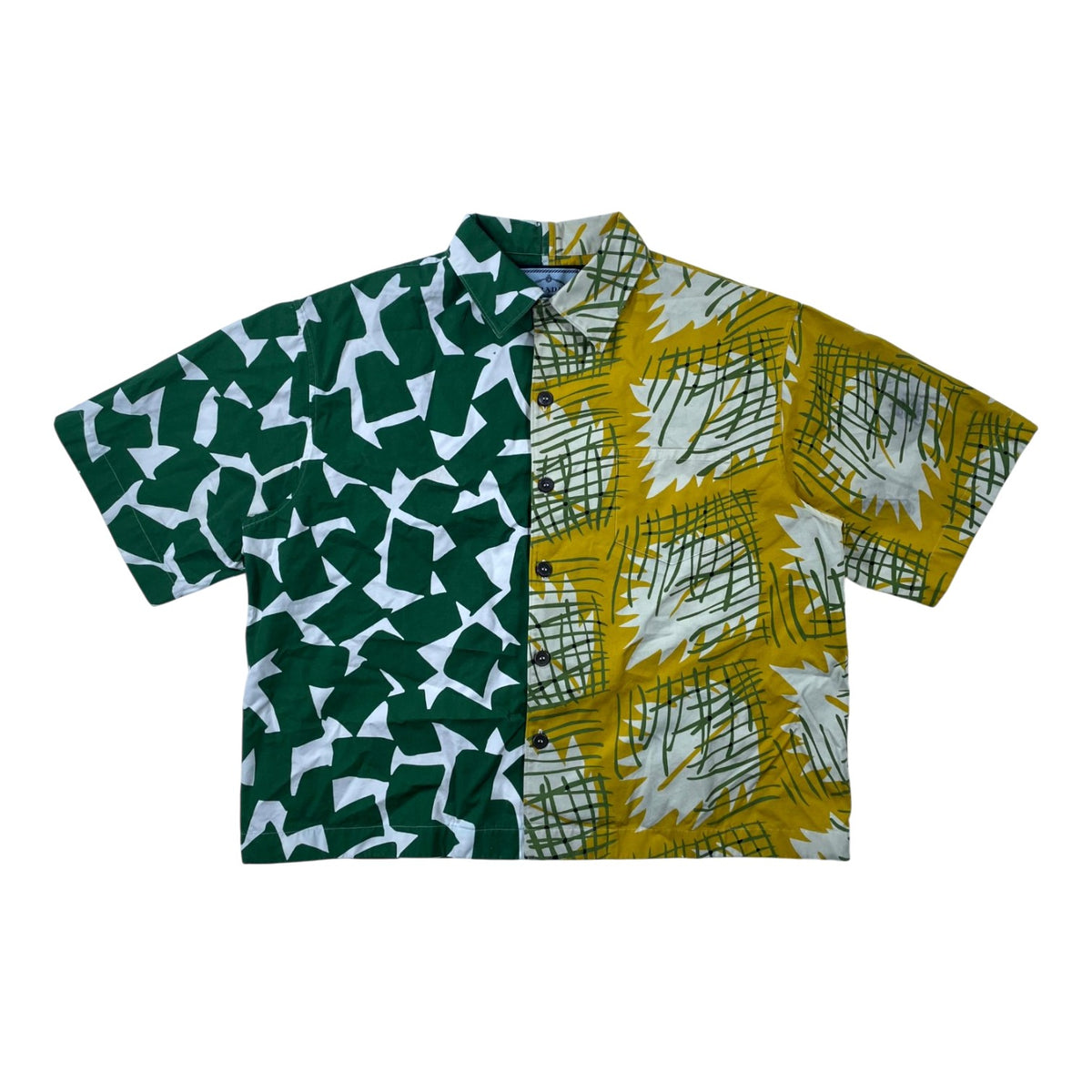Prada  Button Up Match Yellow Shirt