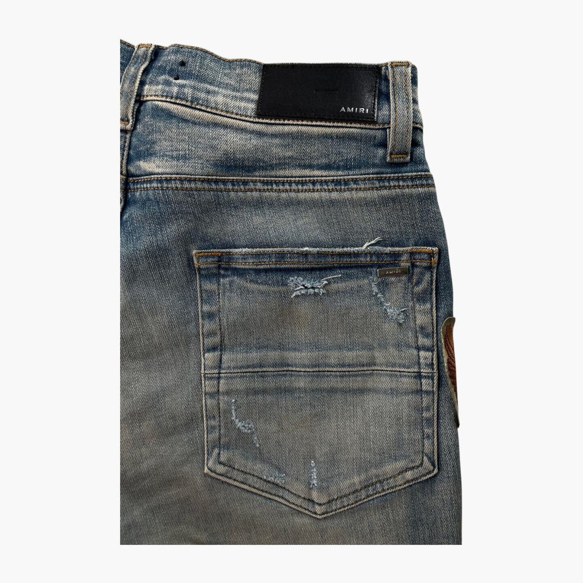 Amiri Biker Patchwork Light Wash Jeans