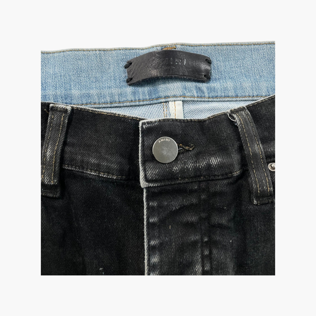 Amiri Waxed Shotgun Black Jeans