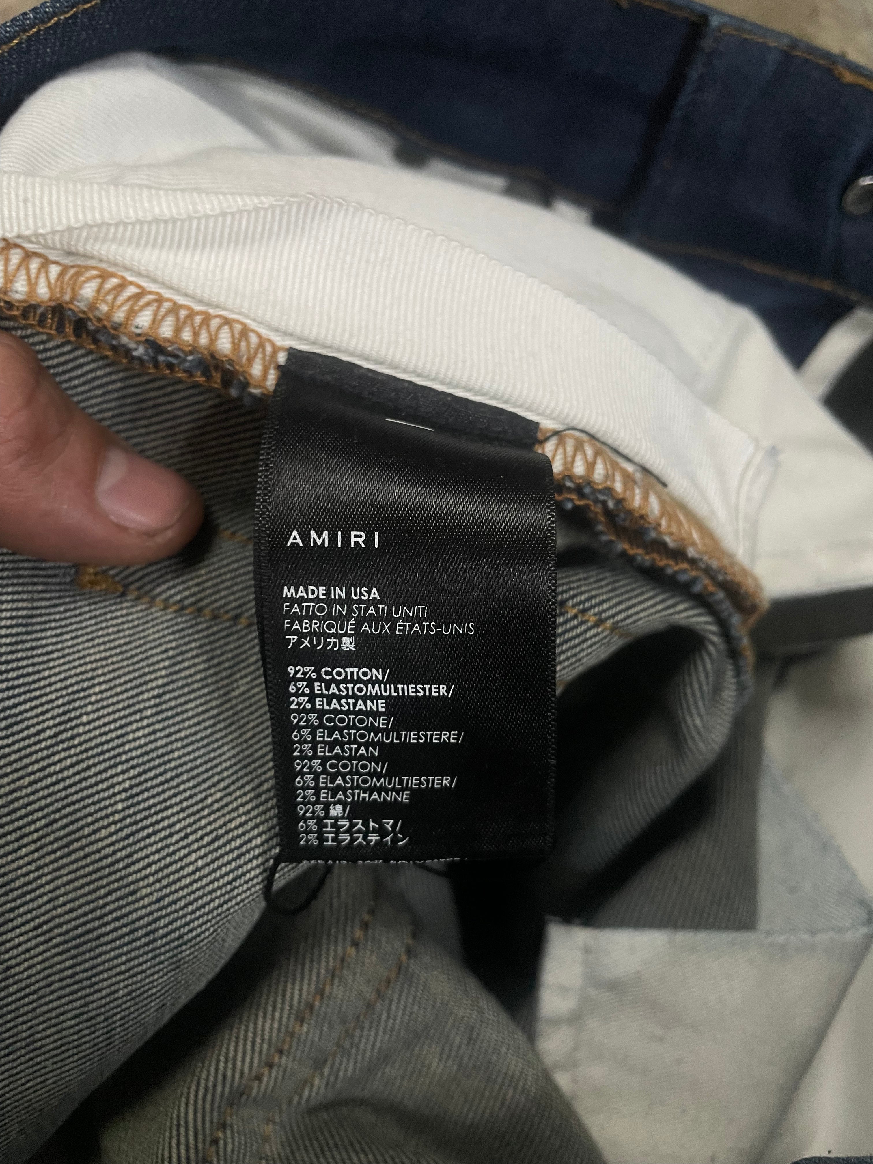 Amiri Selvedge Denim Plain Thrasher Dark Blue Jeans