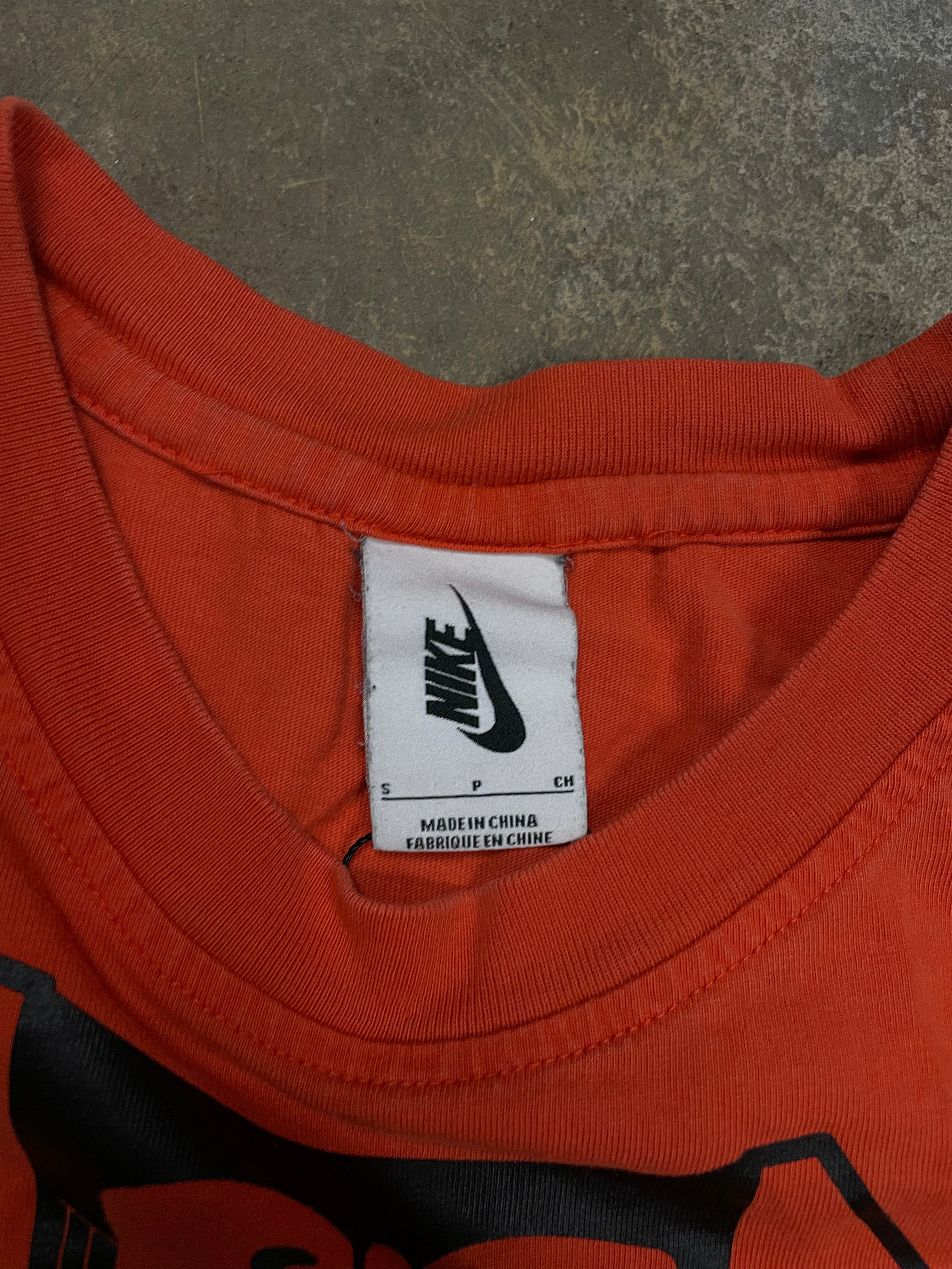 Off White Nike Tee Orange Black Used Small