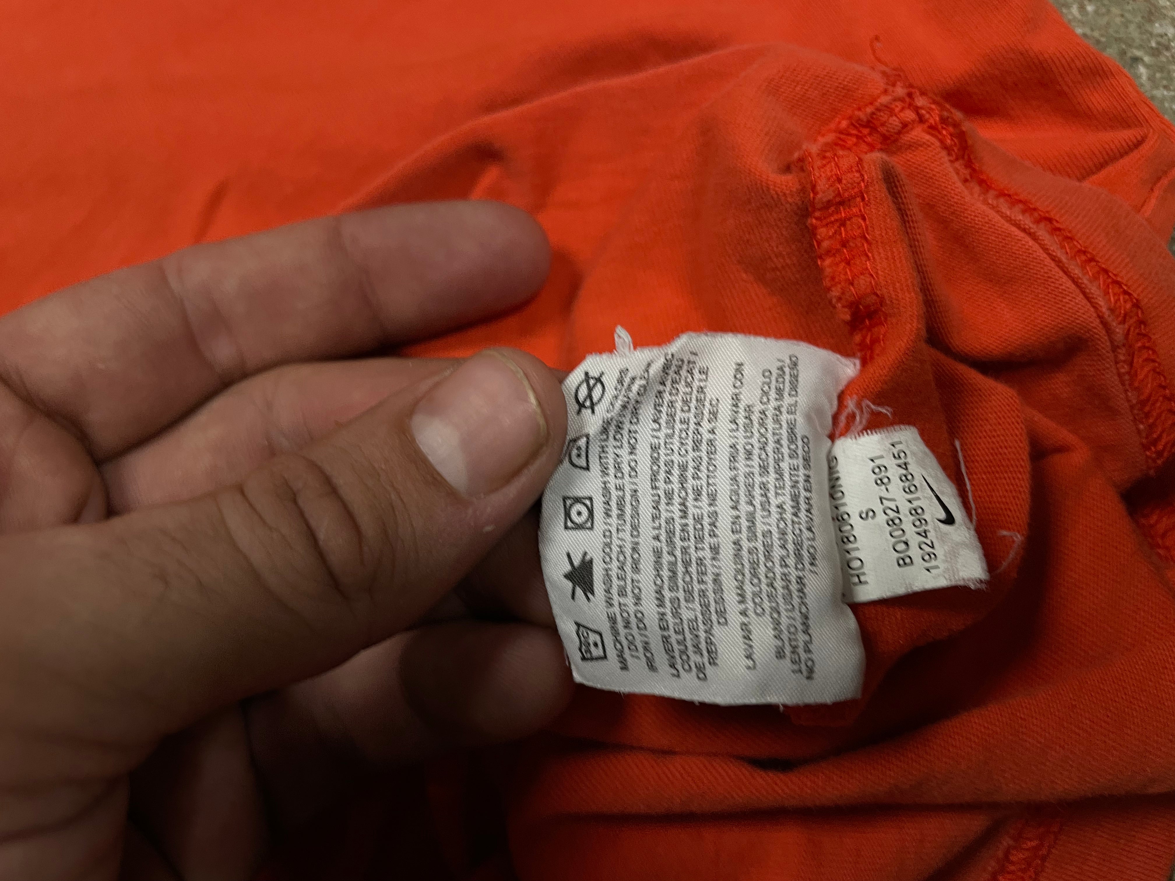 Off White Nike Tee Orange Black Used Small