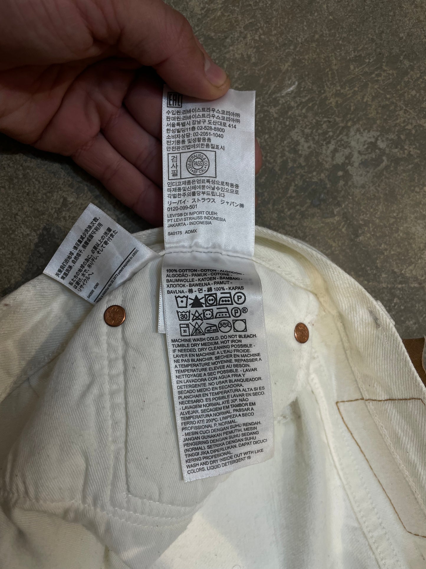 Denim Tears Jeans White Black Used 38