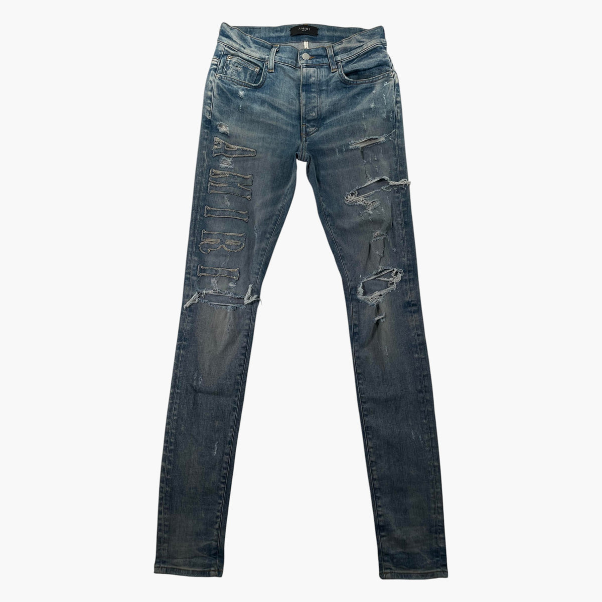 Amiri Applique Side Logo Light Wash Denim Jeans