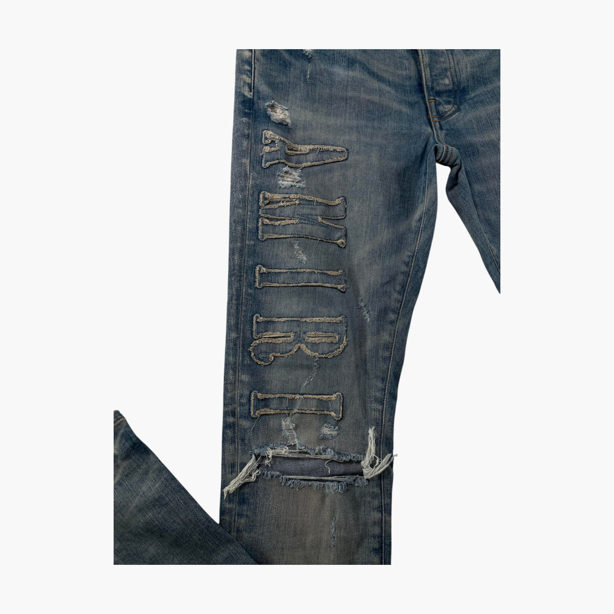 Amiri Applique Side Logo Light Wash Denim Jeans